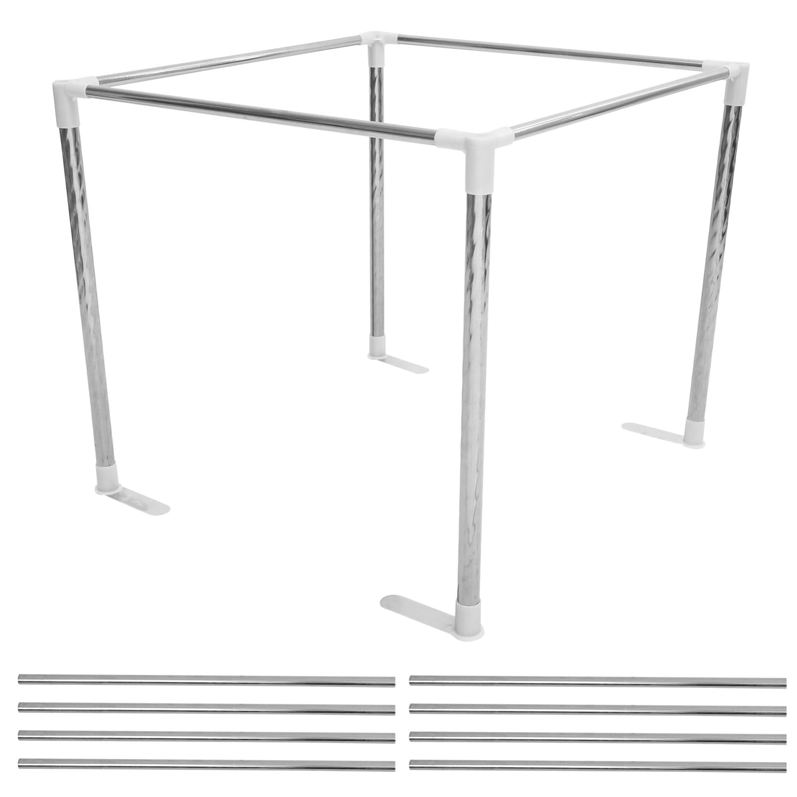 VALICLUD Edelstahl Moskitonetz Gestell Dickes Metall Betthimmel Rahmen für Bett Stabile Stange ohne Tuch Einfache Montage Langlebiger Baldachin Halter