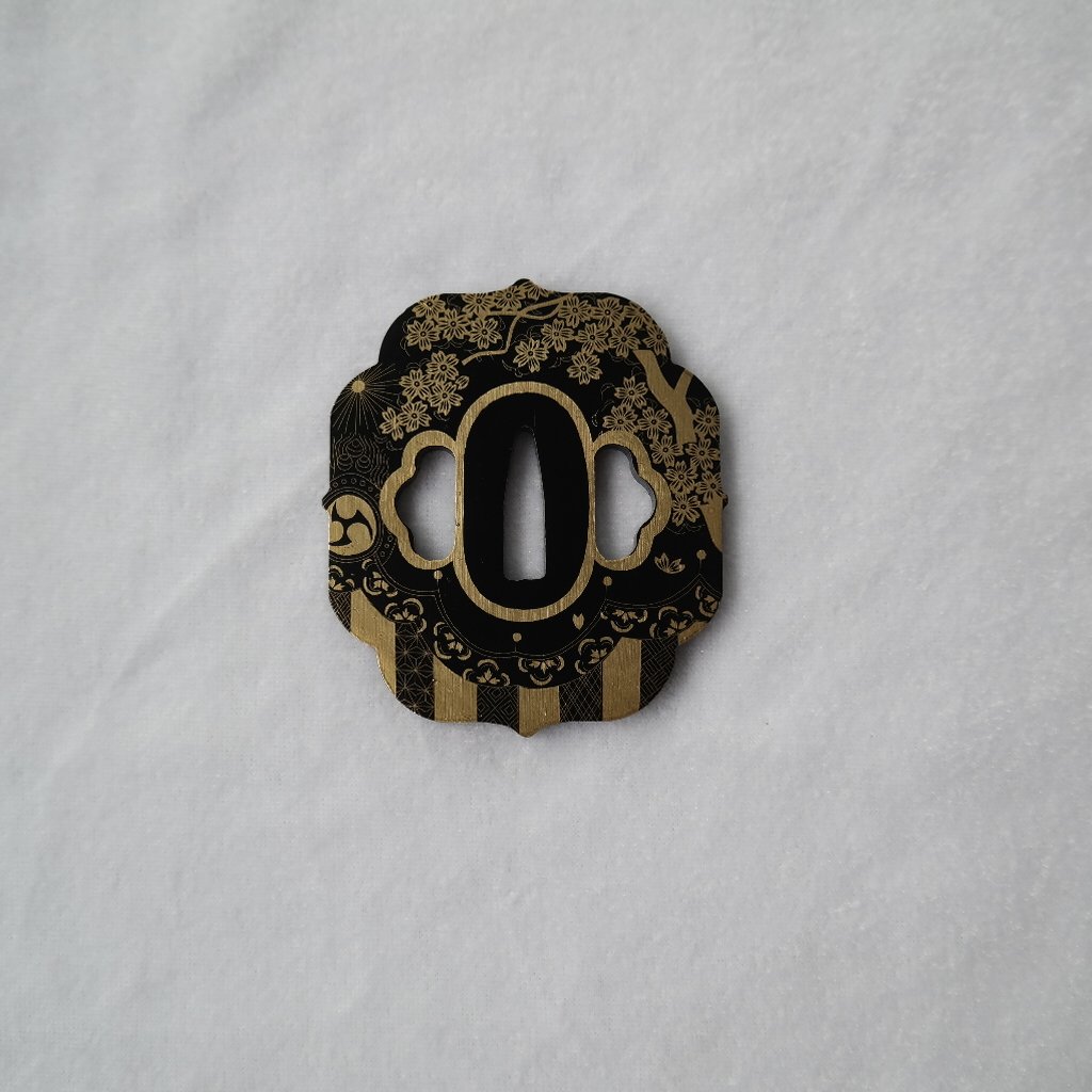 Japanese Samurai Sword Koshirae – Tsuba Iron carved 001-026