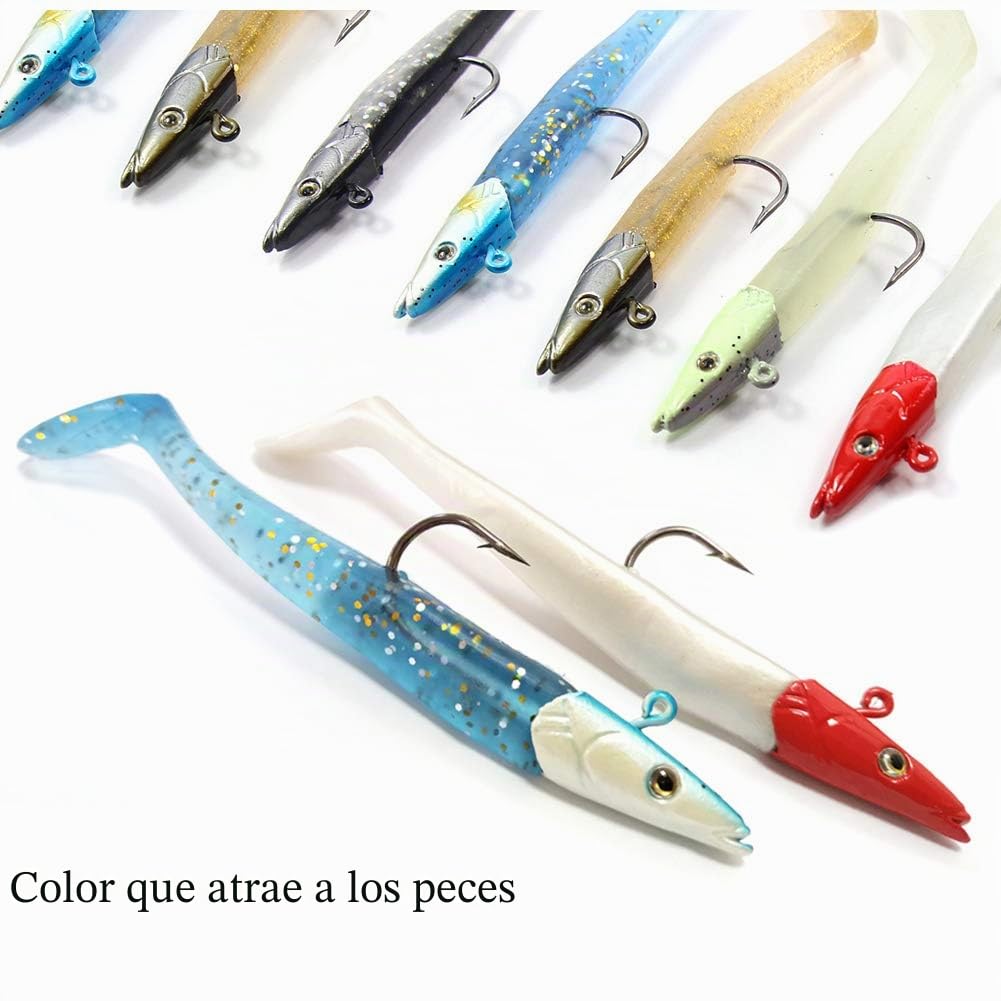 Conjunto de 10 peces de goma de 11 cm, 18.5 g, para la pesca de peces depredadores