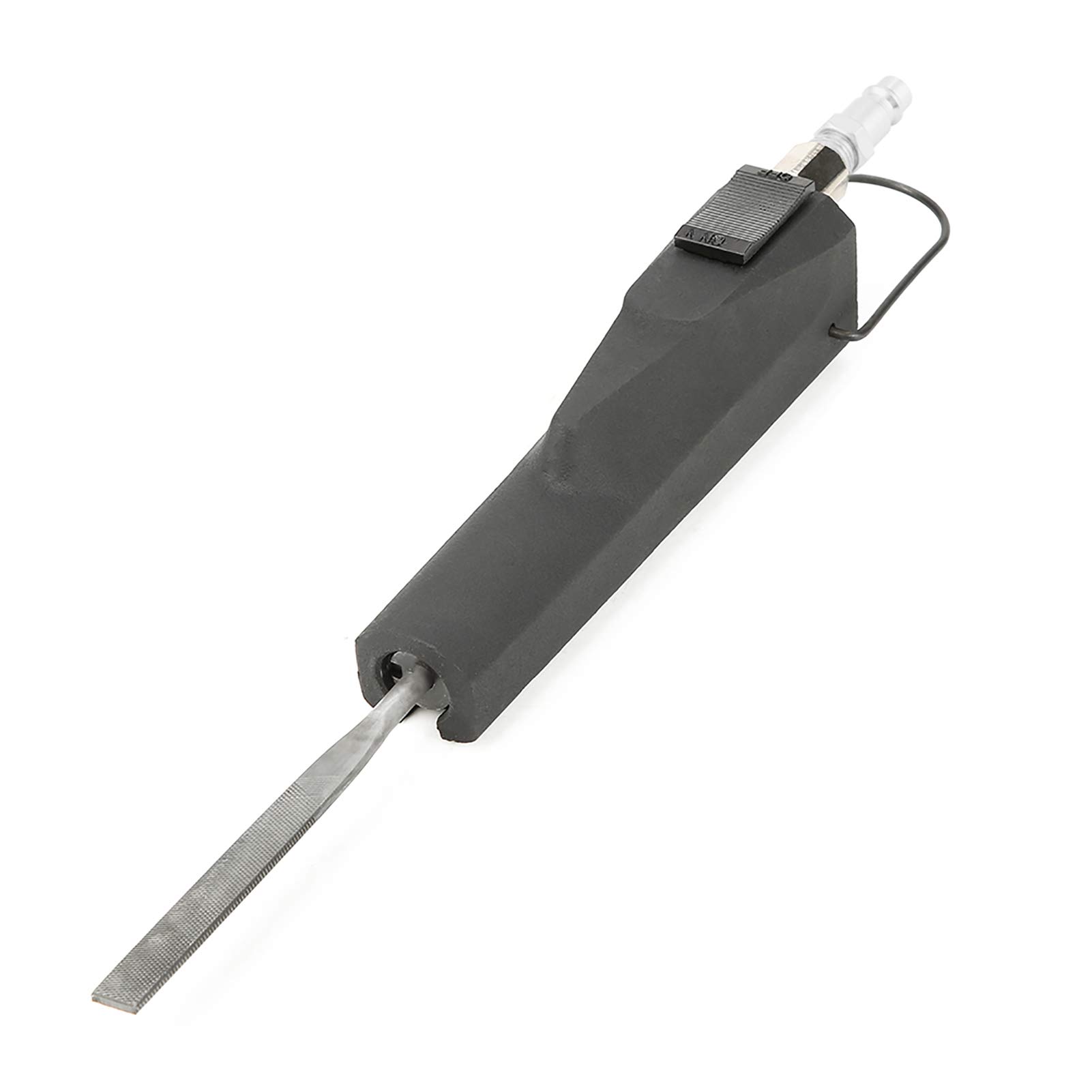 Versatile Pneumatic File Tool with 4 File Attachments, Ideal for Light Finishing on Steel and Wood, Suitable for DIYers and Workshop Enthusiasts Carbon Steel