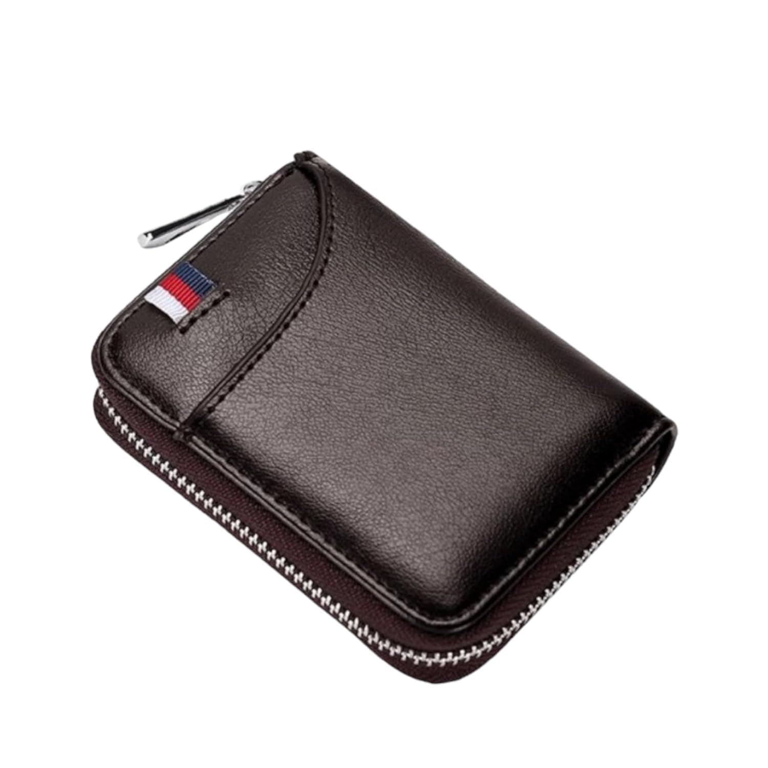 Printed Slim Minimalist Zipper Wallet, Leather Card Holder Small Pouch for Men and Women (Black Cross)-image-17