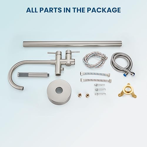 Miniatura 9 de gotonovo Grifo de bañera montado en el suelo con ducha de mano de alto flujo de latón mezclador grifos giratorio boquilla independiente relleno de