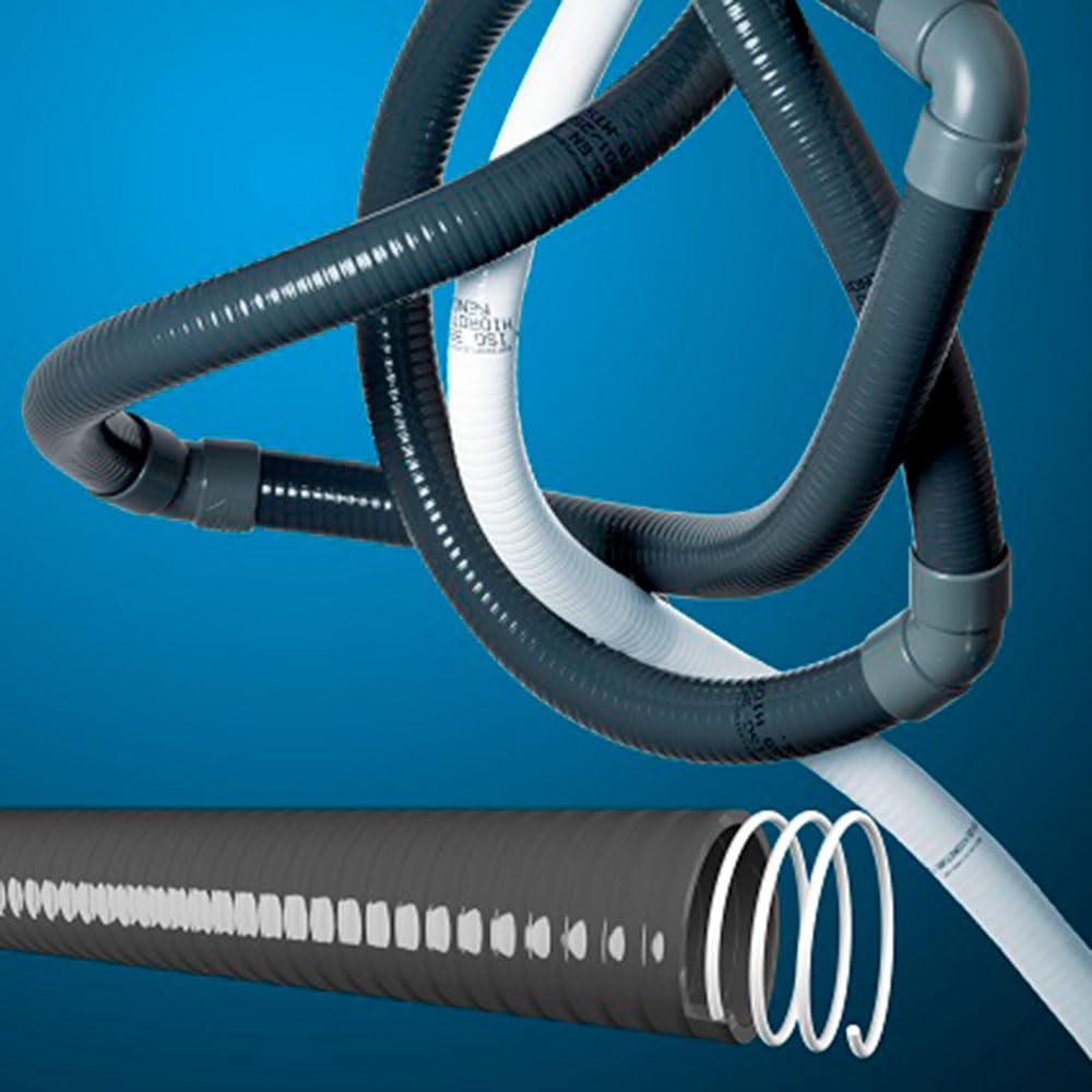 Suinga Tubería PVC Flexible hidrotubo Gris (40mm, 25 metros)