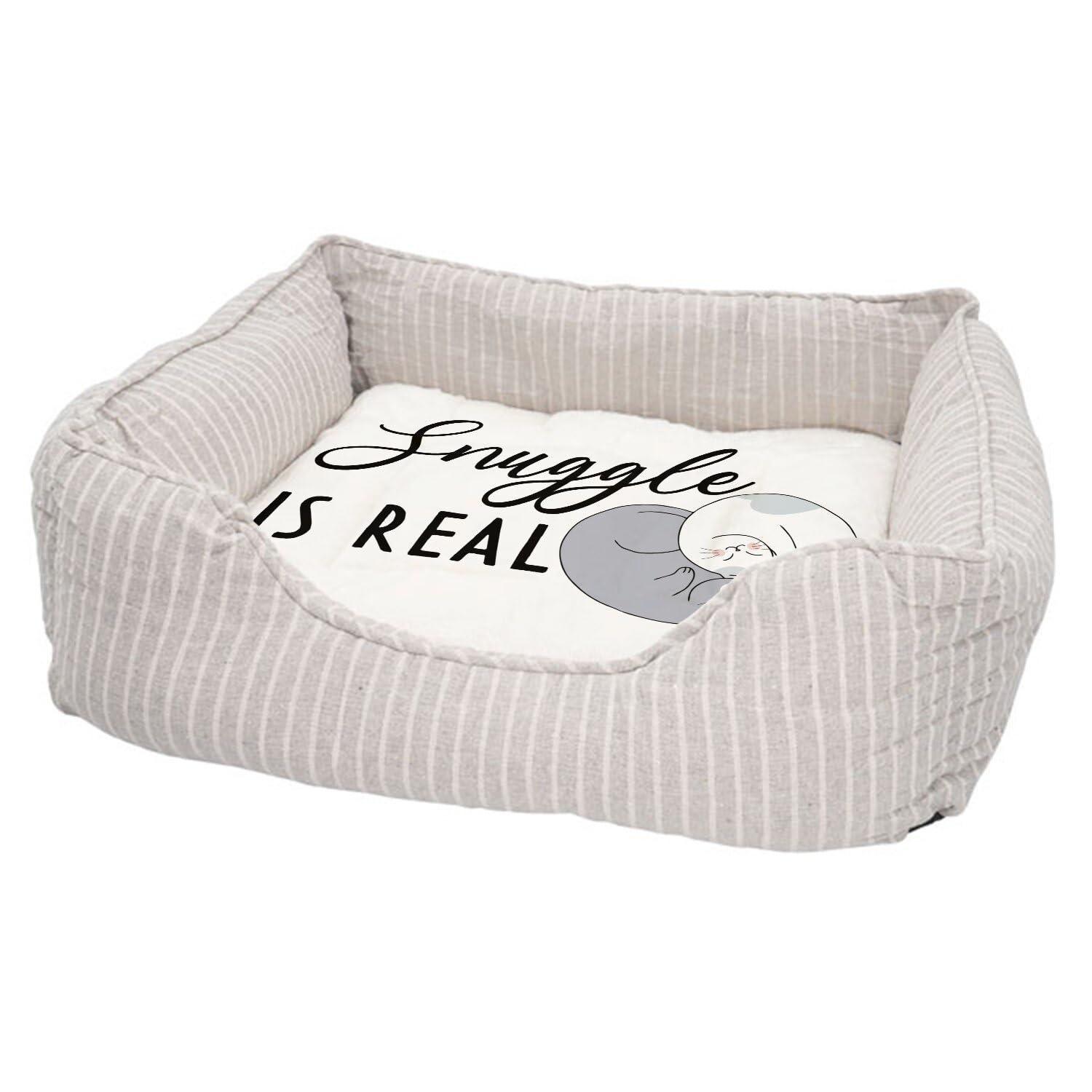 Panier pour chien et chat rembourré moelleux avec coussin déhoussable