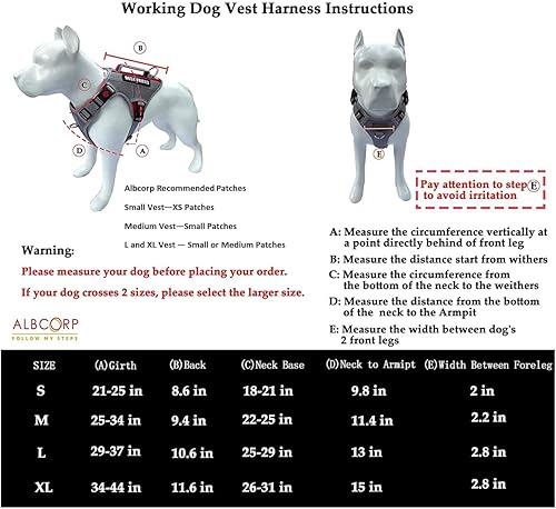 Miniatura 2 de Albcorp - Chaleco arnés táctico para perro  chaleco para perro de servicio sin acción tirante  con gancho extraíble reflectante y parches para