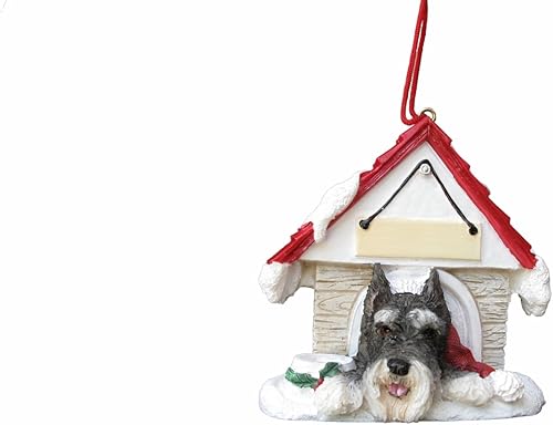 Schnauzer Ornamento un gran regalo para los propietarios de Schnauzer pintado a mano y fácilmente personalizado "adorno de caseta de perro" con
