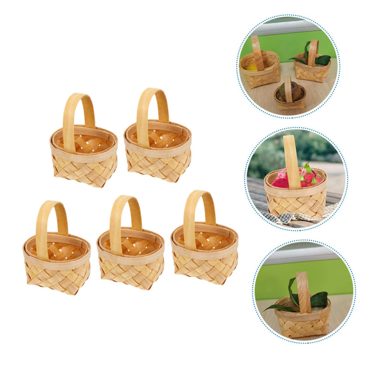 PRETYZOOM 15stücke Geflochtene Körbe Rustikale Hochzeits-blumenkörbe Mit Griffen Handgefertigte Wicker Box Für Party-gastgeschenke Und Dekoration Für Süßigkeiten Oder Kleine