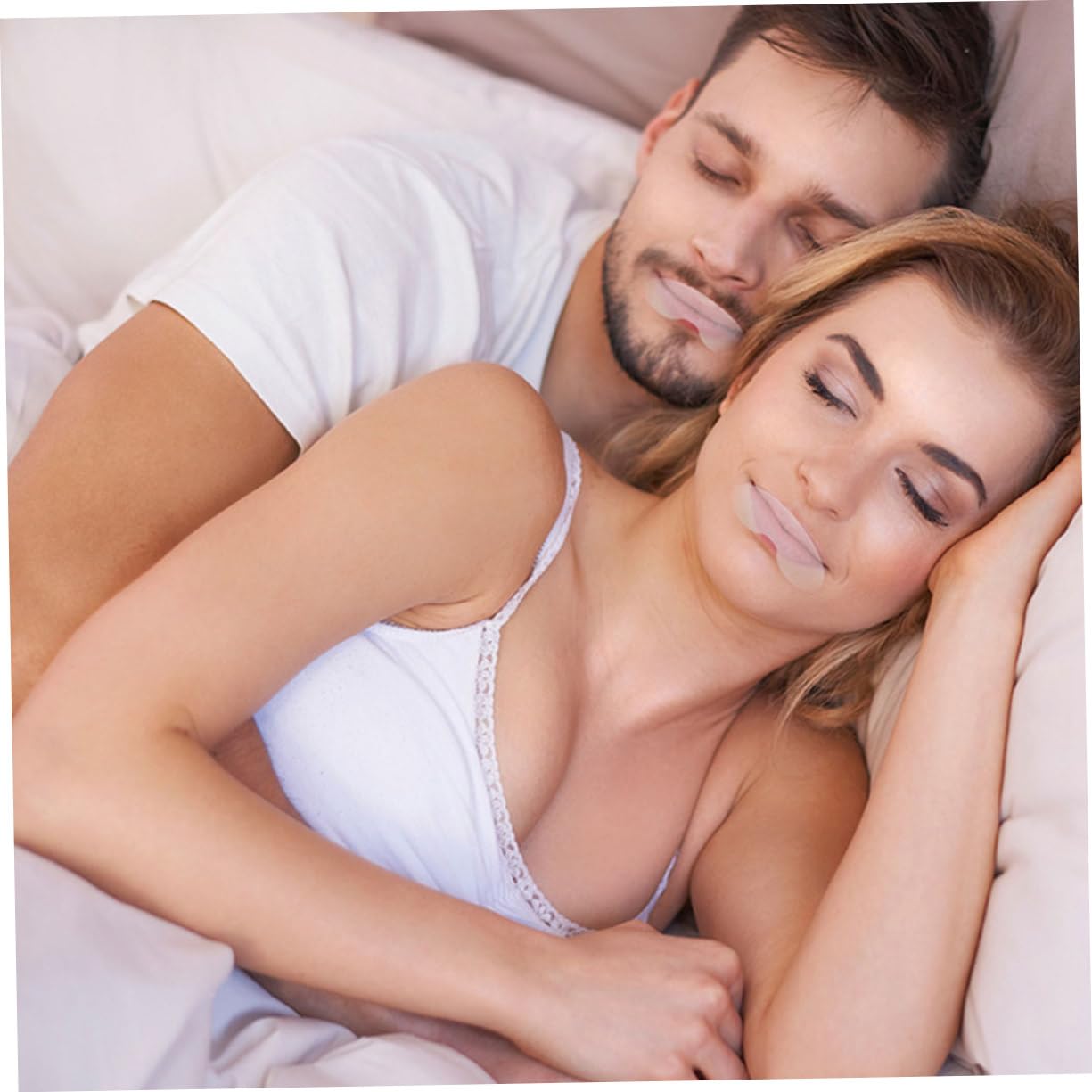 Cintas Para Dormir Antirronquidos De Tiras Adhesivas Para La Boca Y La Respiración Nasal Material Seguro Y Transpirable 90 Hojas*4