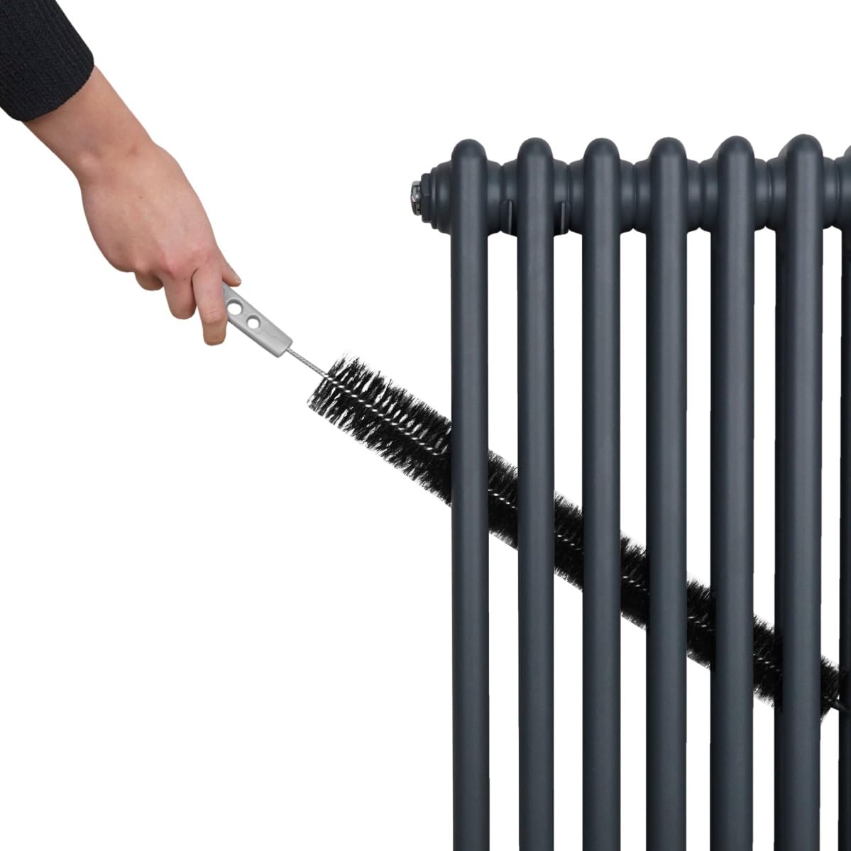 Radiador Tradicional Vertical de 2 columnas 1800mm x 292mm | Gris Antracita | Acero | Montado en pared | Kit de fijación y soportes + Cepillo de limpieza GRATIS | Calefacción estufa calefactor