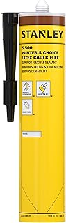 Stanley S500 Ultra Performance Caulk Acrylic Sealant - Painters' Acrylic Latex Interior & Exterior Caulk for Cracks and Ceiling, Waterproof, White, 10.1 fl.oz. 1 Pack