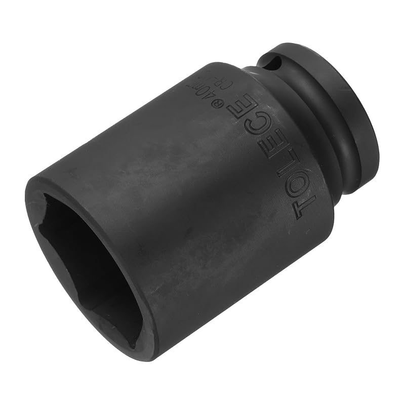 Soquete de impacto profundo 40 mm com encaixe quadrado de 19,05 mm, 6 pontas, aço CR-MO, 78 mm, uxcell