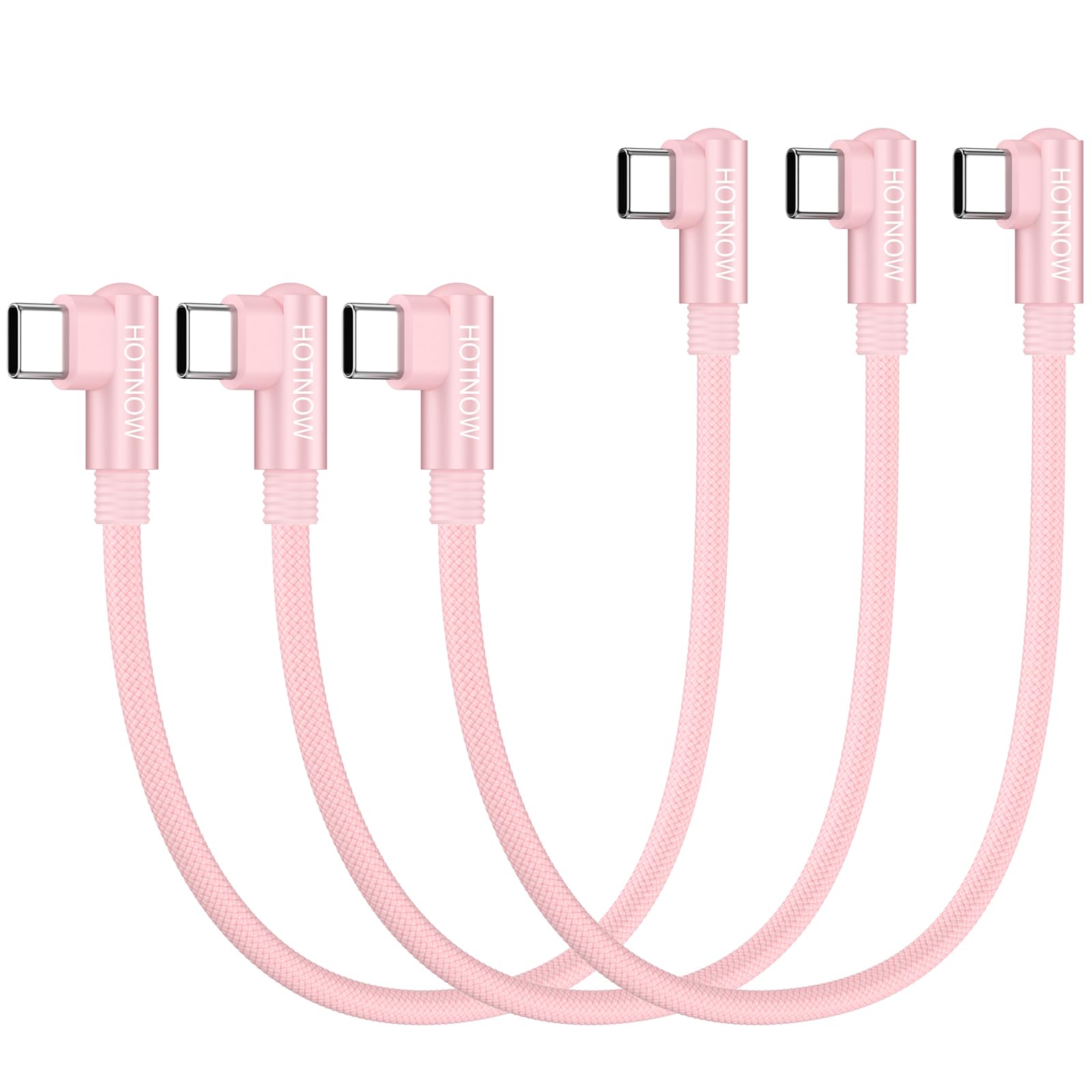 HOTNOW Rechtwinkel USB C zu C Kabel 30cm 3 Stück, kurze 0,3m USB C Ladekabel 65W Schnellladekabel für iPhone 17 16 15, Galaxy S25 S24, Power Bank und USB Typ C Geräte