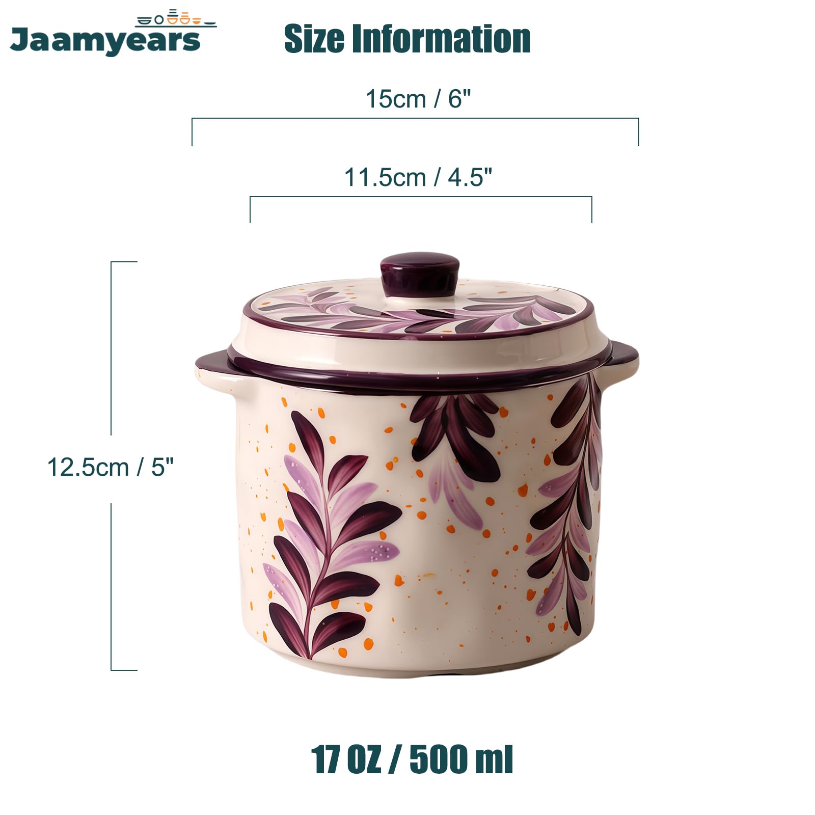Miski do zupy 500 ml, ceramiczne kubki do zupy z uchwytami i pokrywką, jednolity kolor, naczynia nadają się do serwowania w piekarniku, idealne do zupy cebulowej i bulionu, nadają się do kuchenki
