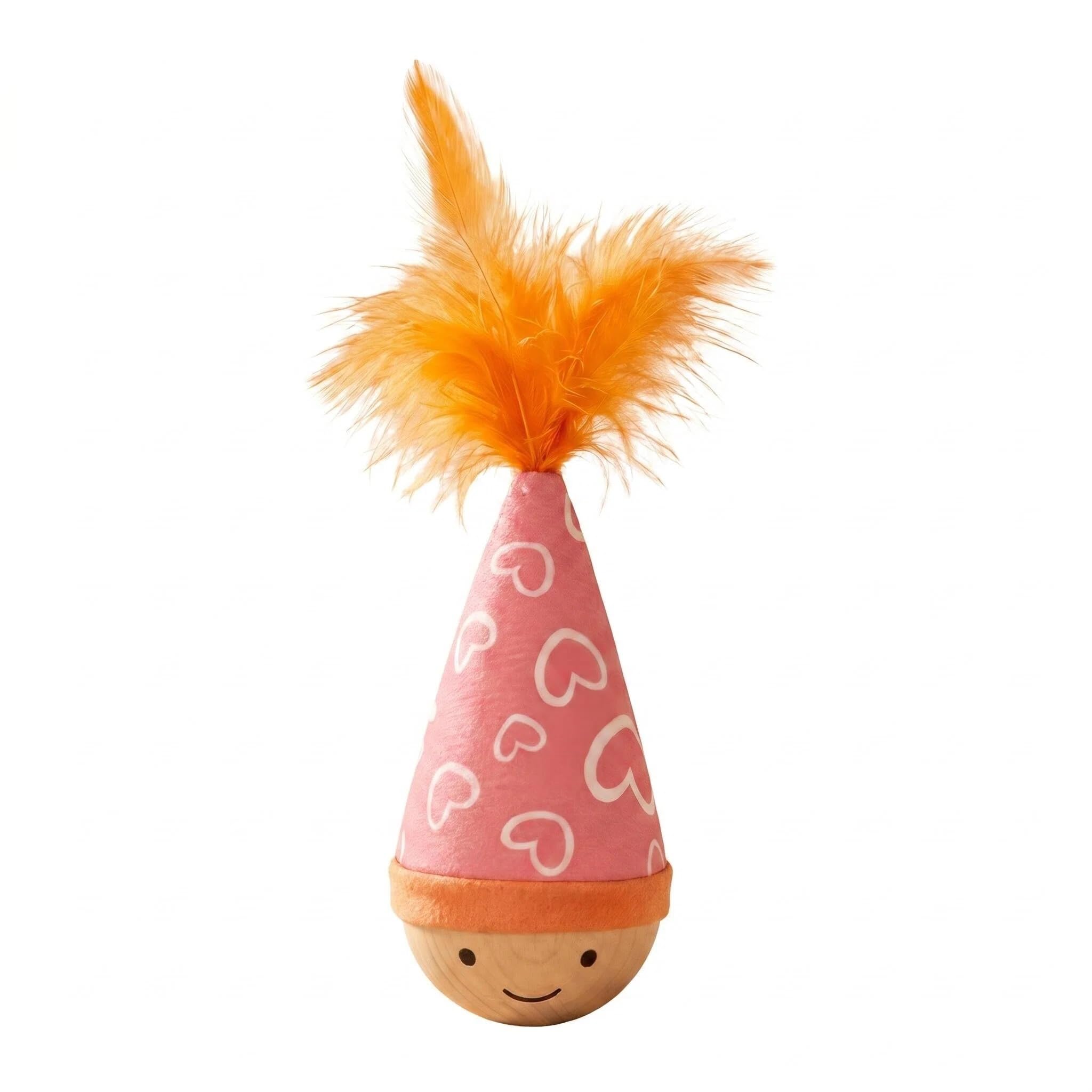 Wooden Wobble Cat Toy, Interactive Wooden Cat Toy with Natural Beech Wood