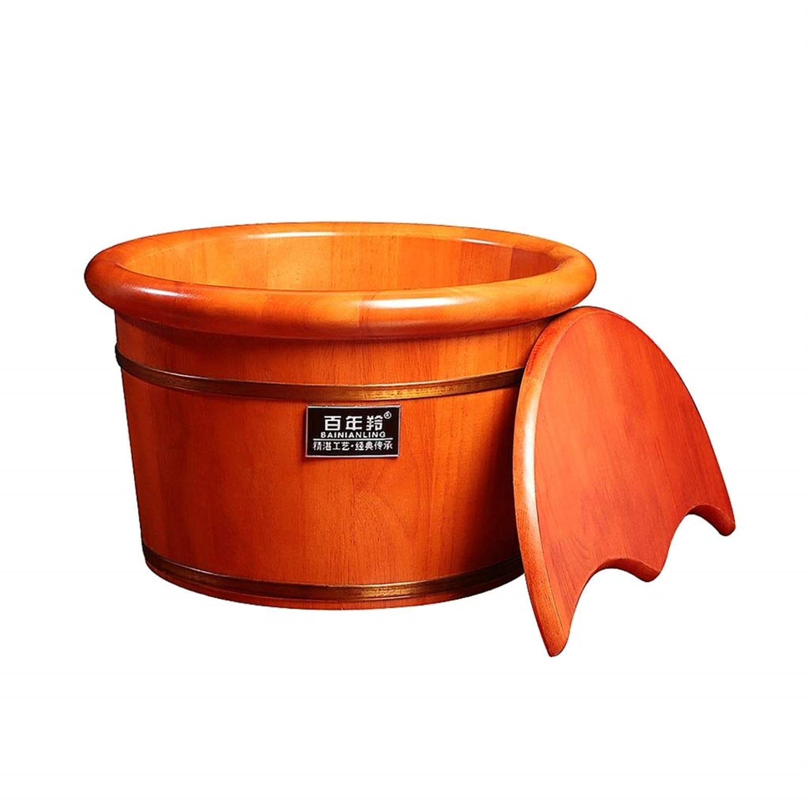 Buy Oak Foot Bath Barrel with Lid, 25cm High Solid Wood Foot Basin