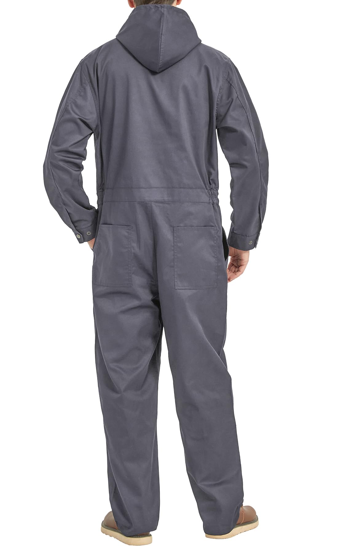 Hombre Mono de Trabajo Mecánico Industria Mono Manga Larga Garaje Overoles con Capucha Traje de Trabajo