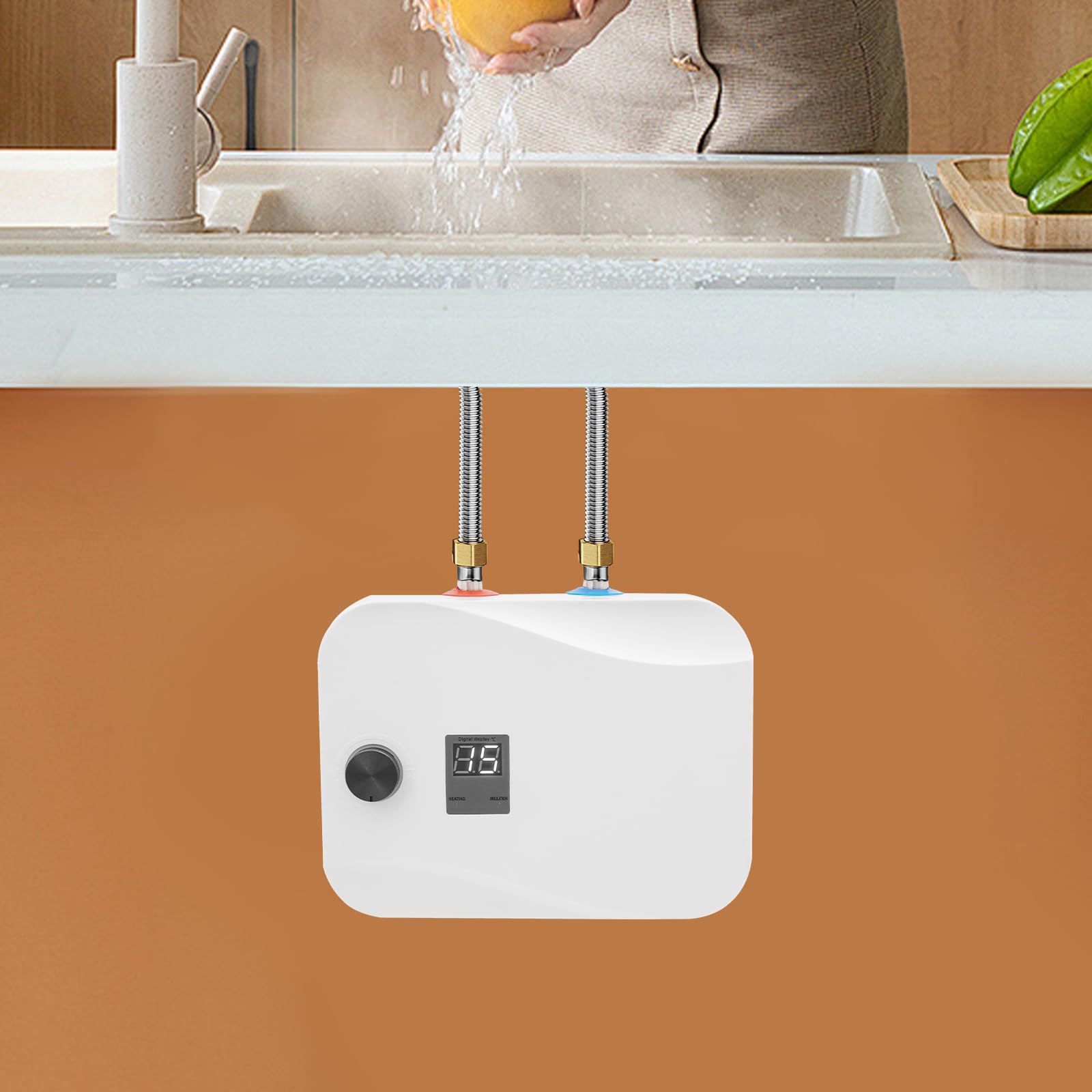 Piccolo serbatoio da 6 litri, 1500 W, scaldabagno elettrico, uscita superiore