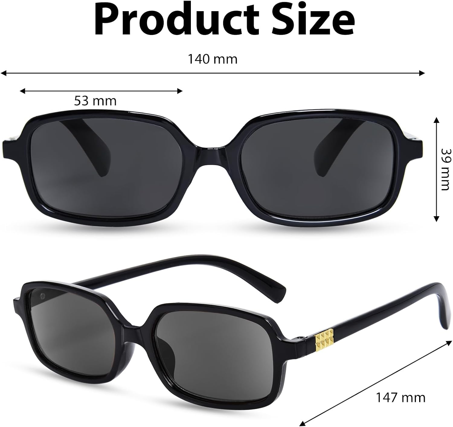 OPTOFENDY Reading Sunglasses for Women Retro Rectangle 90s Full Lens Sun Readers UV400 Outdoor Sunglasses - Image 6