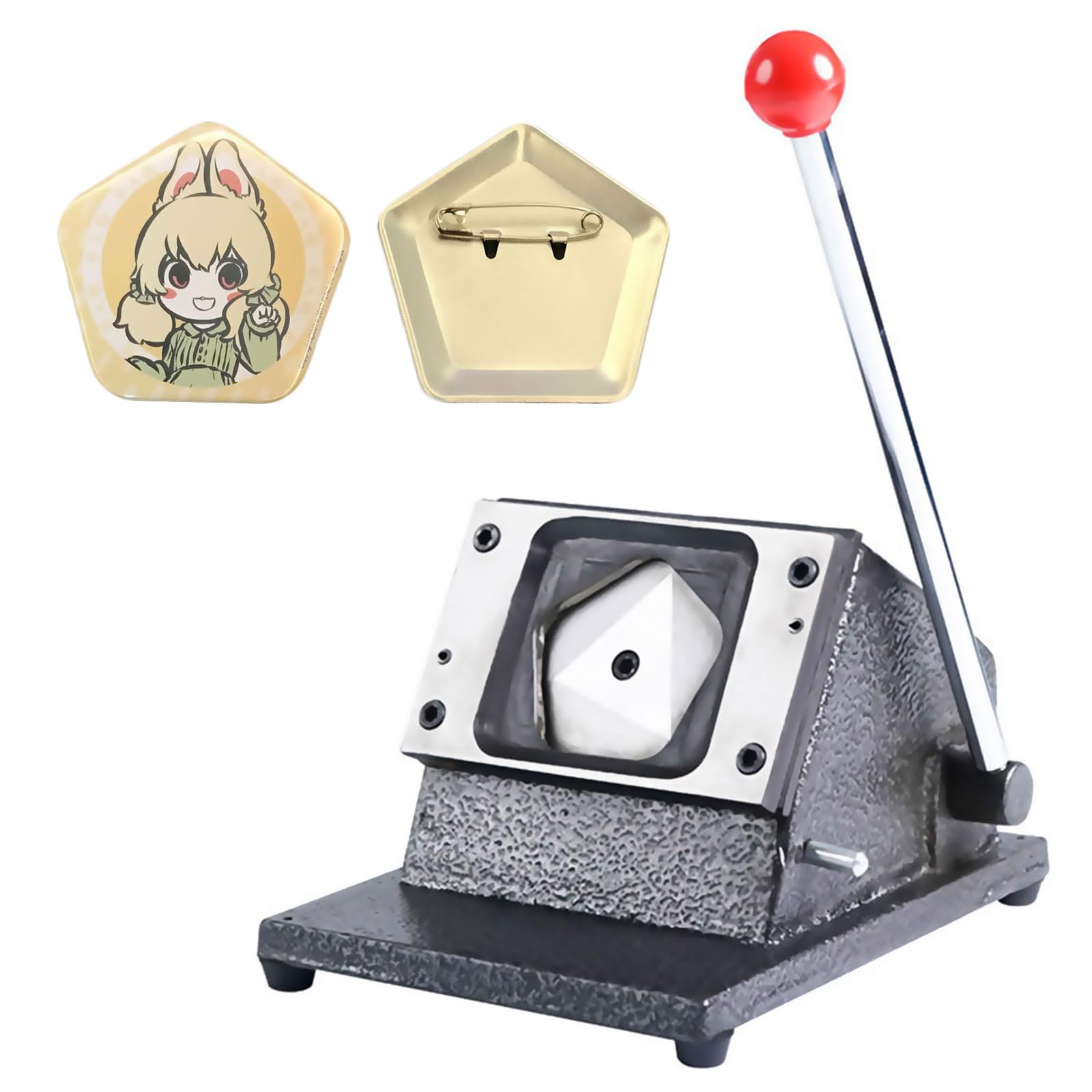 Machine de découpe pour badges PEIXEN en fonte lourde et emporte-pièce pentagonal de précision