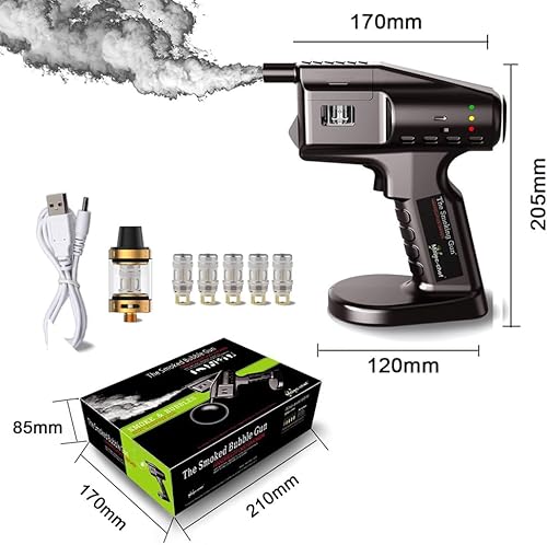 Miniatura 6 de Aromour Blaster, pistola eléctrica de humo de burbujas de cóctel con burbujas comestibles y humo líquido, máquina ahumadora eléctrica de mano,