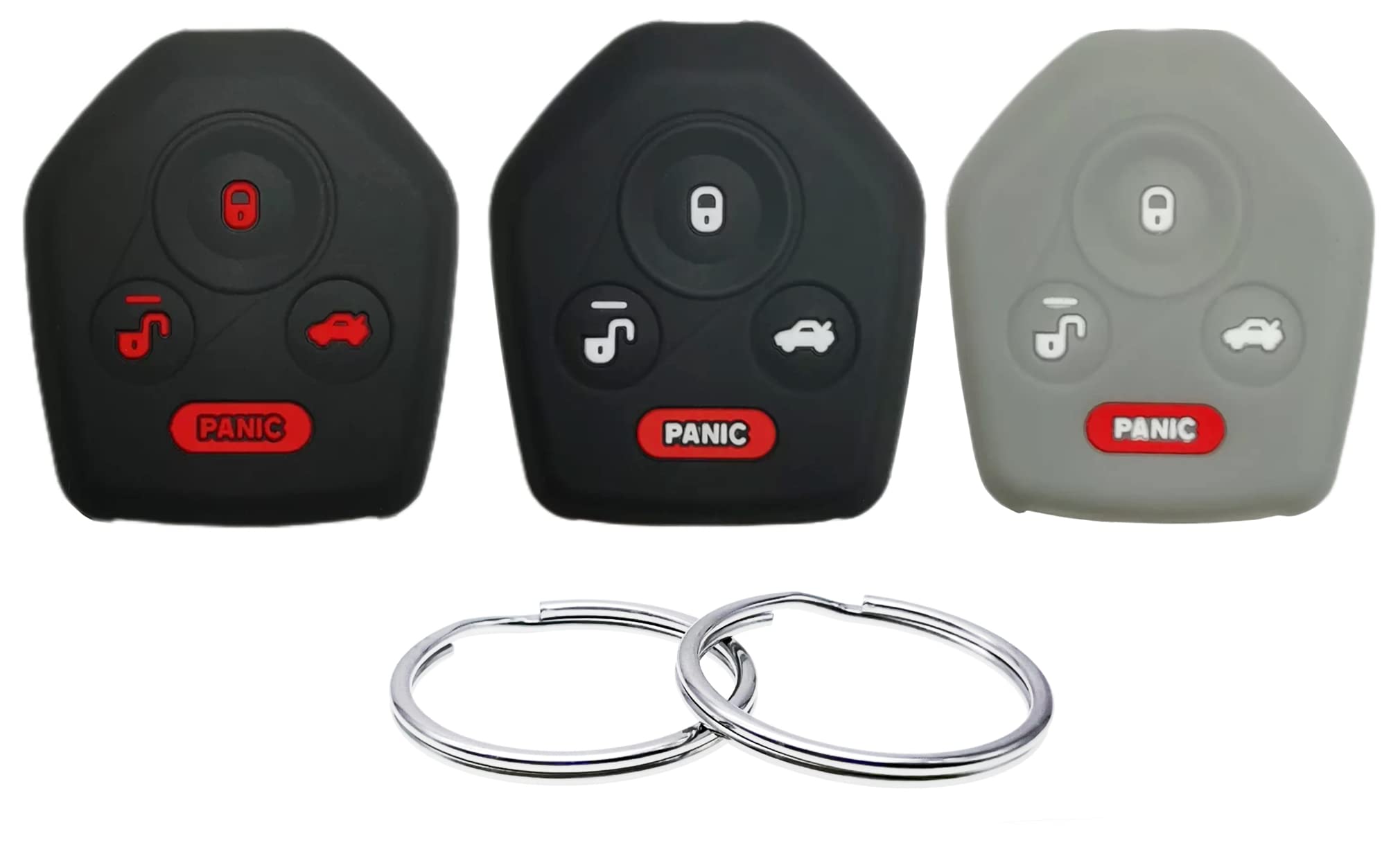 REPROTECTING Silicone Rubber Key Fob Cover Compatible with 2008-2023 Subaru Crosstrek Forester Impreza Legacy Outback Tribeca WRX STI XV Crosstrek Ascent (Black+Grey)