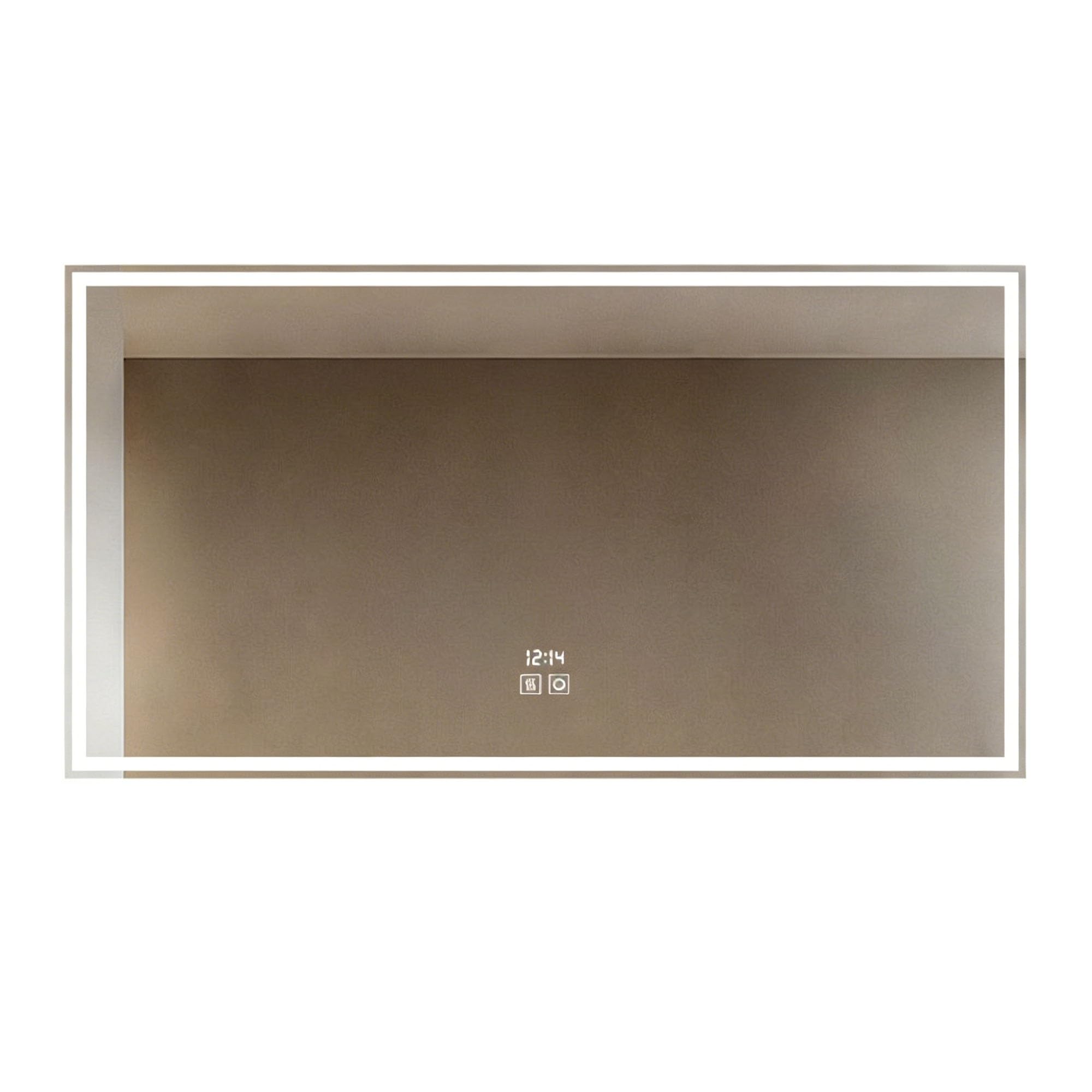 Zlthraustic Smart LED Bathroom Mirror, 24"x34" Anti-Fog Vanity Mirror with Time Temperature Display, 3 Color Dimmable, Explosion-Proof