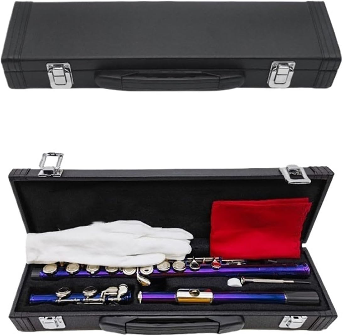 フルートセット カラー16穴フルート CEキー ブルー パープル シアン プロフェッショナル練習用(Purple)