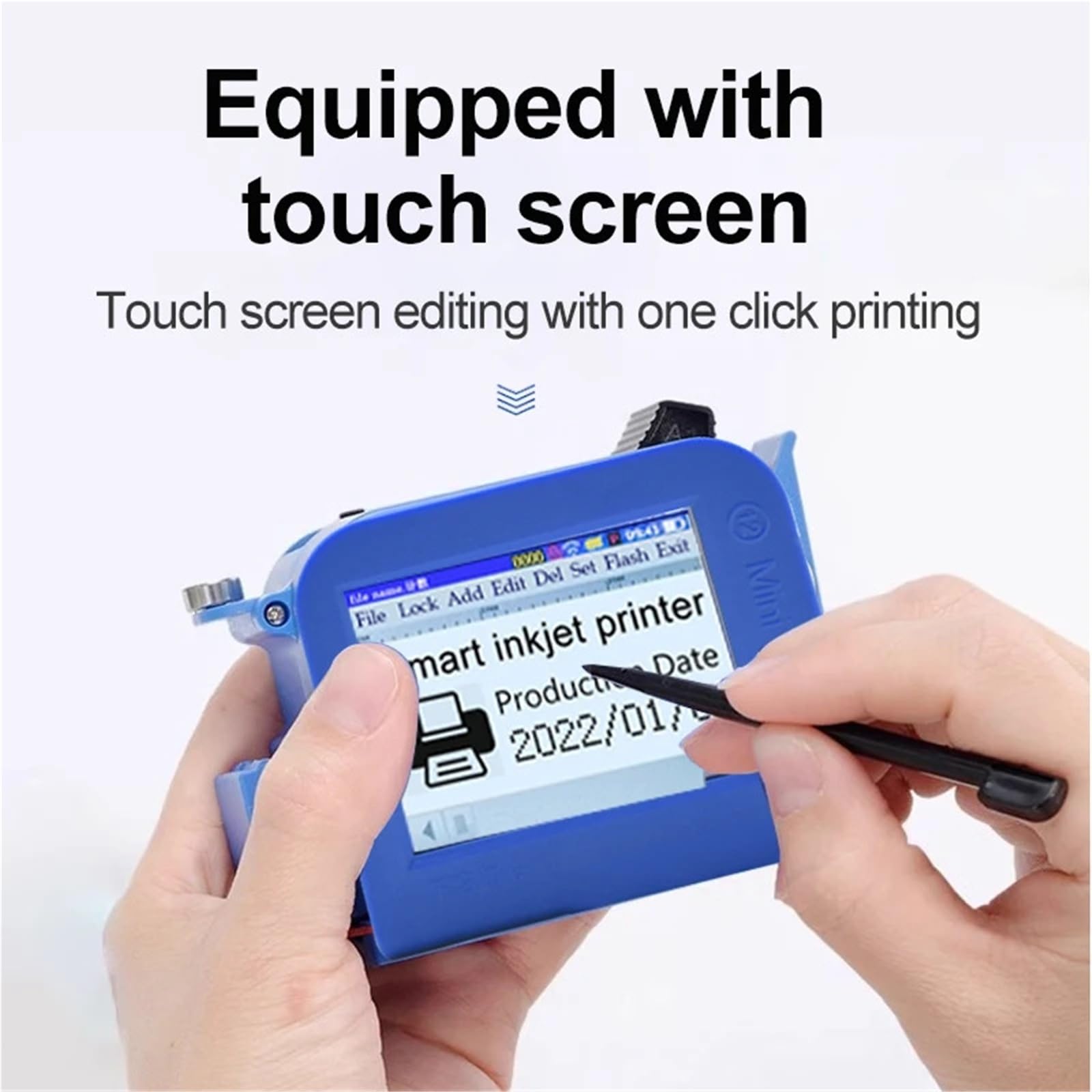 Mini Stampante Portatile Codice QR Automatico da 12,7 mm Numero di Data Etichetta Logo Stampante a Getto d'inchiostro Nera ad Asciugatura Rapida Portatile