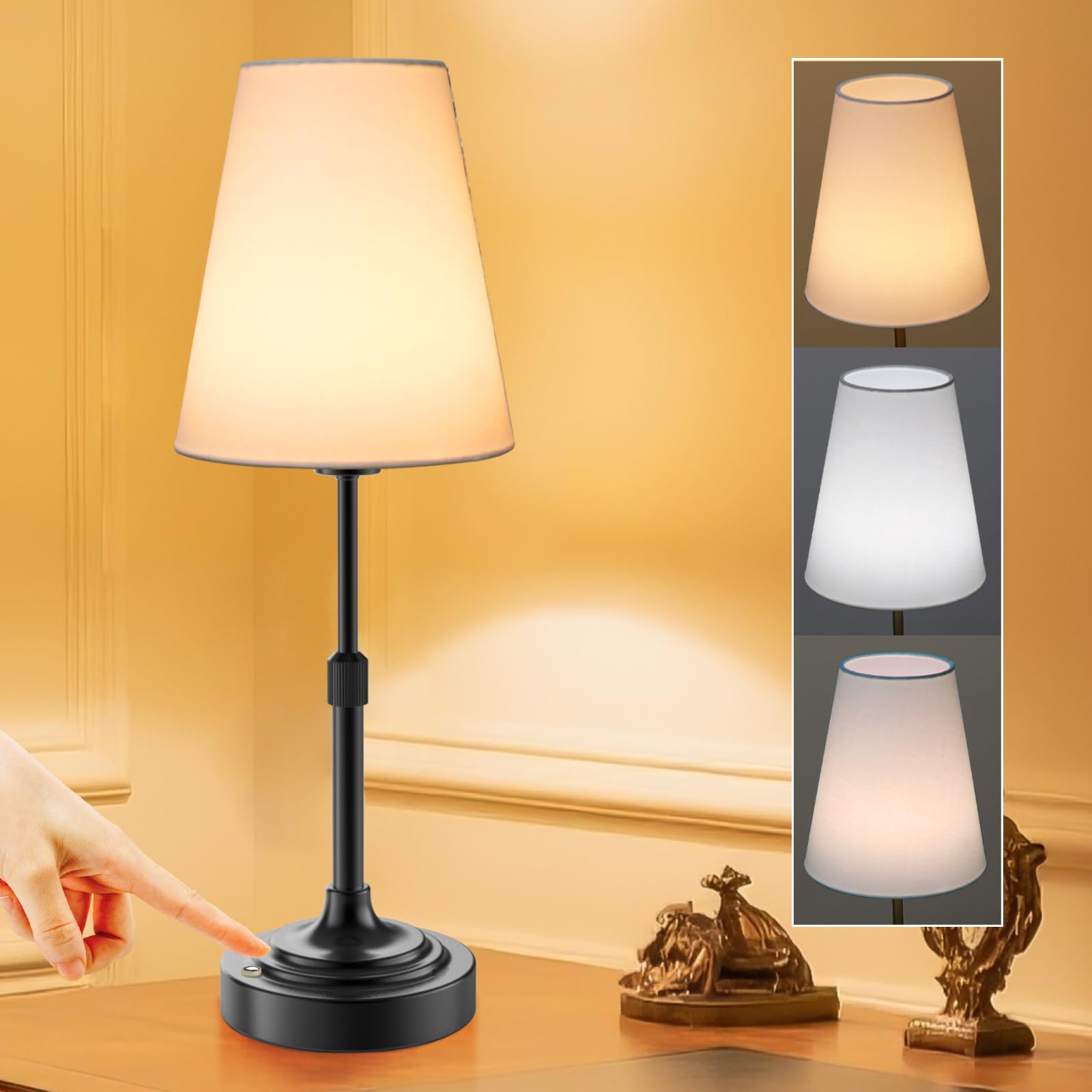 Portable Cordless Table Lamp Built in Rechargeable Battery 2700-6000k Color Temperature Fully Dimmable Scalable Ambient Light for Patio