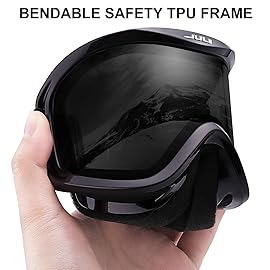 JULI Ski Goggle/Snow Snowboard Goggles for Men, Women & Youth - 100% UV Protection Anti-Fog Dual Lens(Black Frame+13% VLT Black Len)