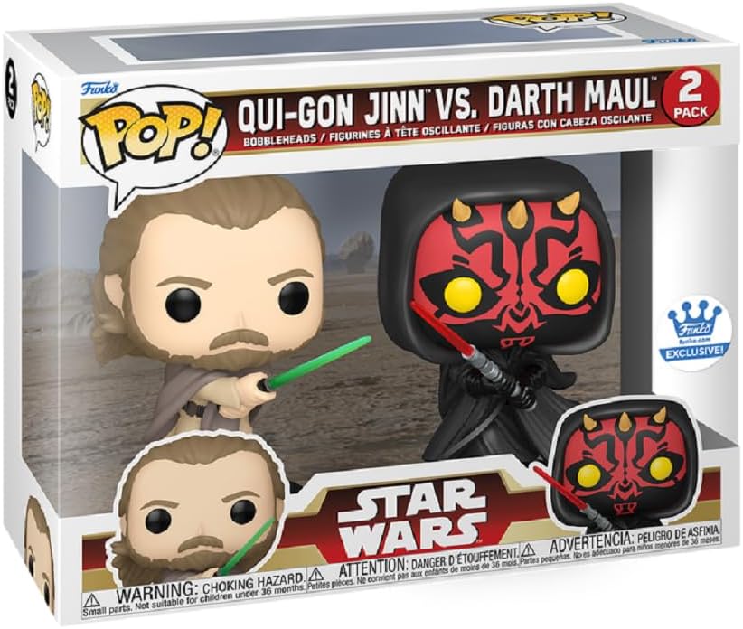 Funko Pop! Star Wars: Qui-Gon Jinn vs Darth Maul 2-Pack Vinyl Figure (Shop Exclusive)