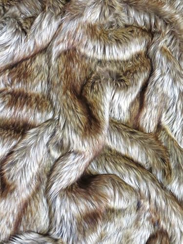 Faux Fake Fur Animal Short/Long Pile Coat Costume Fabric (Wolf Series) Sold by The Yard DIY Scarfs Rugs Accessories Fashion (Tundra Wolf)