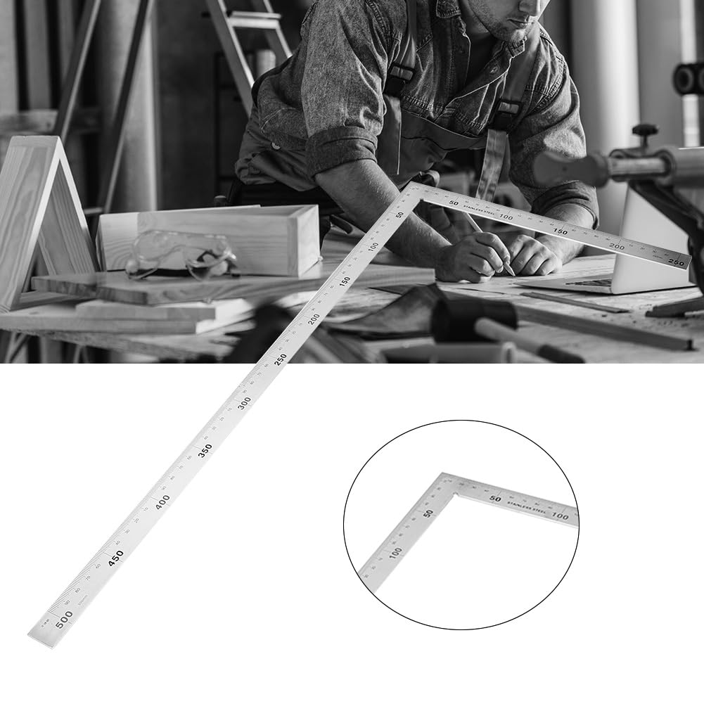 Stainless Steel 90 Degree Right Angle Ruler For Measuring Square Tool (500mm*250mm)