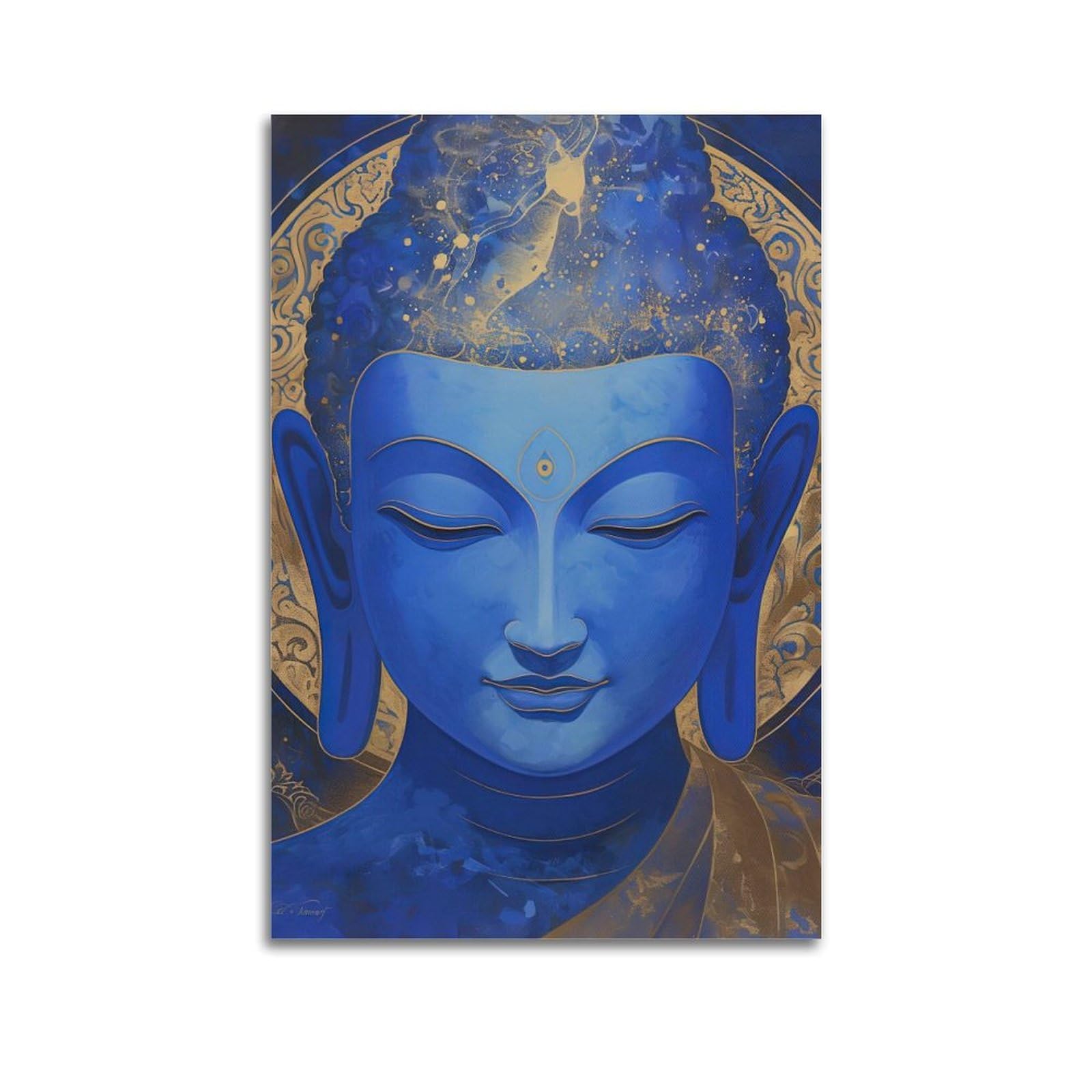NOHYS Buddhism Poster Buddha Religious Beliefs Artwork Poster Decorative Painting Canvas Wall Posters And Art Picture Print Modern Family Bedroom Decor Posters 12x18inch(30x45cm)