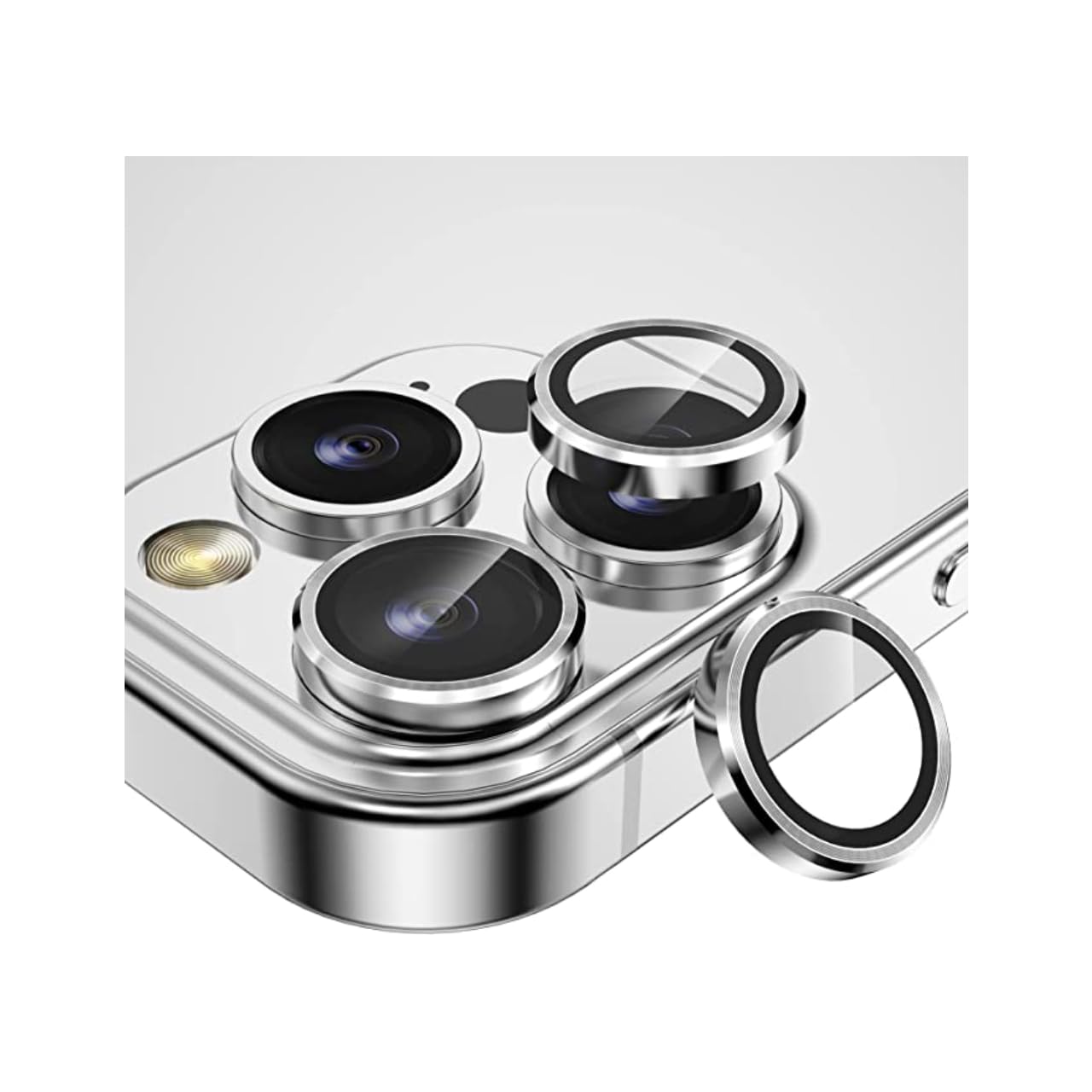 DIGI CORECamera Lens Protector for Apple iPhone 14 Pro/14 Pro Max, HD Coating, Silver