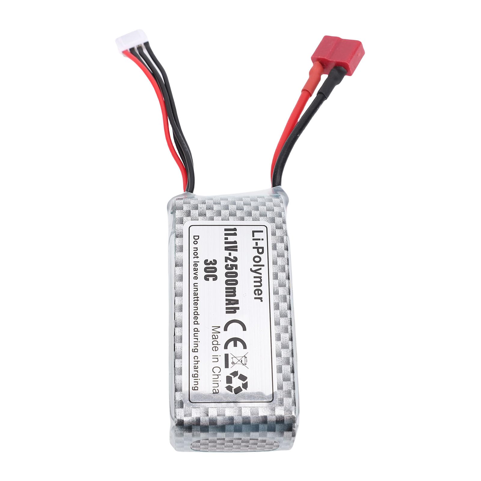 Batería de Barco RC de Alto Voltaje Recargable 2500mAh T Plug 3S, Aceleración Rápida para Coches y Barcos RC, Aplicable para Carreras y Escalada Li-Ion 11,1V 2500mAh