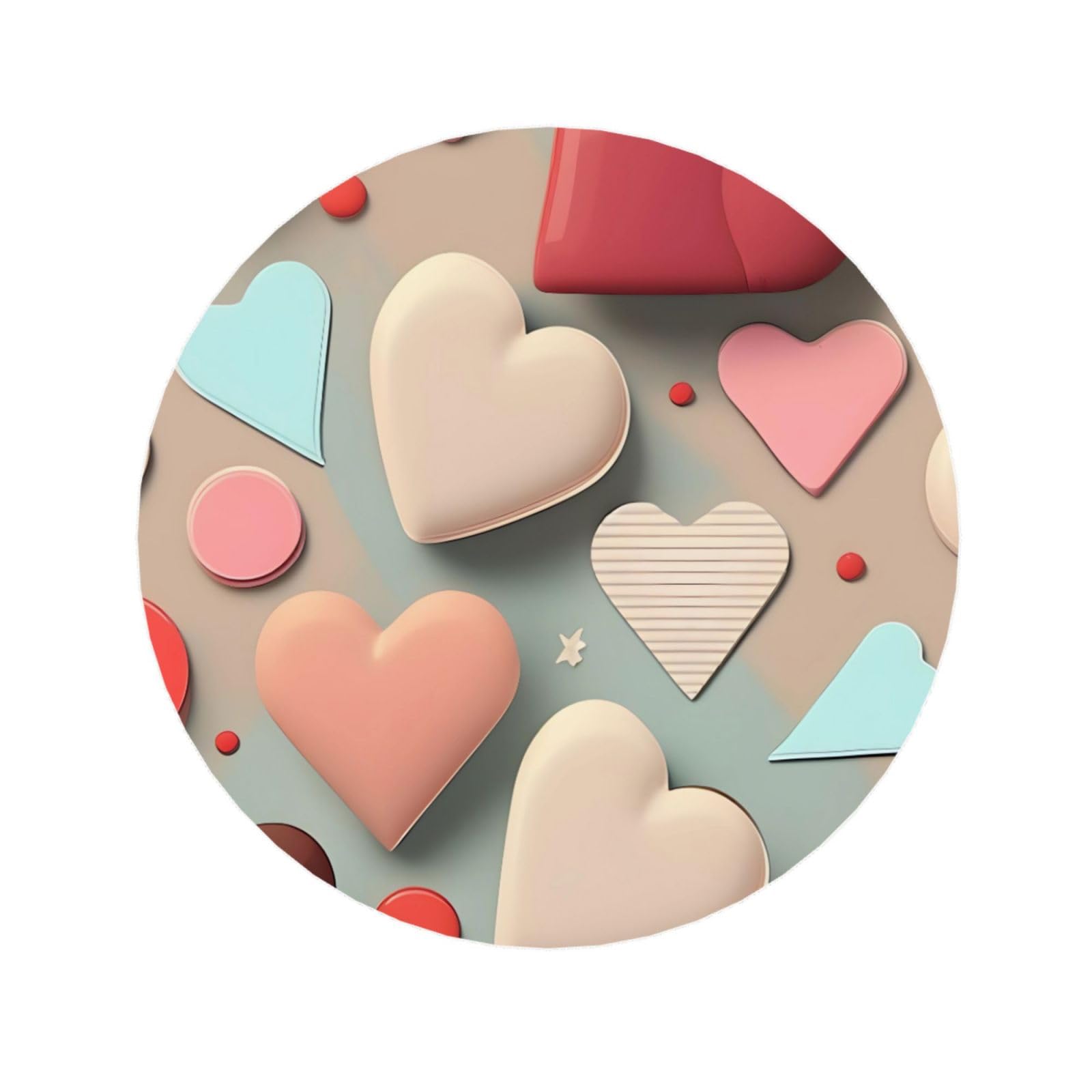 Round Love Pattern Pattern Magnets 2.2 in - Acrylicï¼Œ Strong & Non Scratch for Fridge,Locker,Office & Kitchen Deco