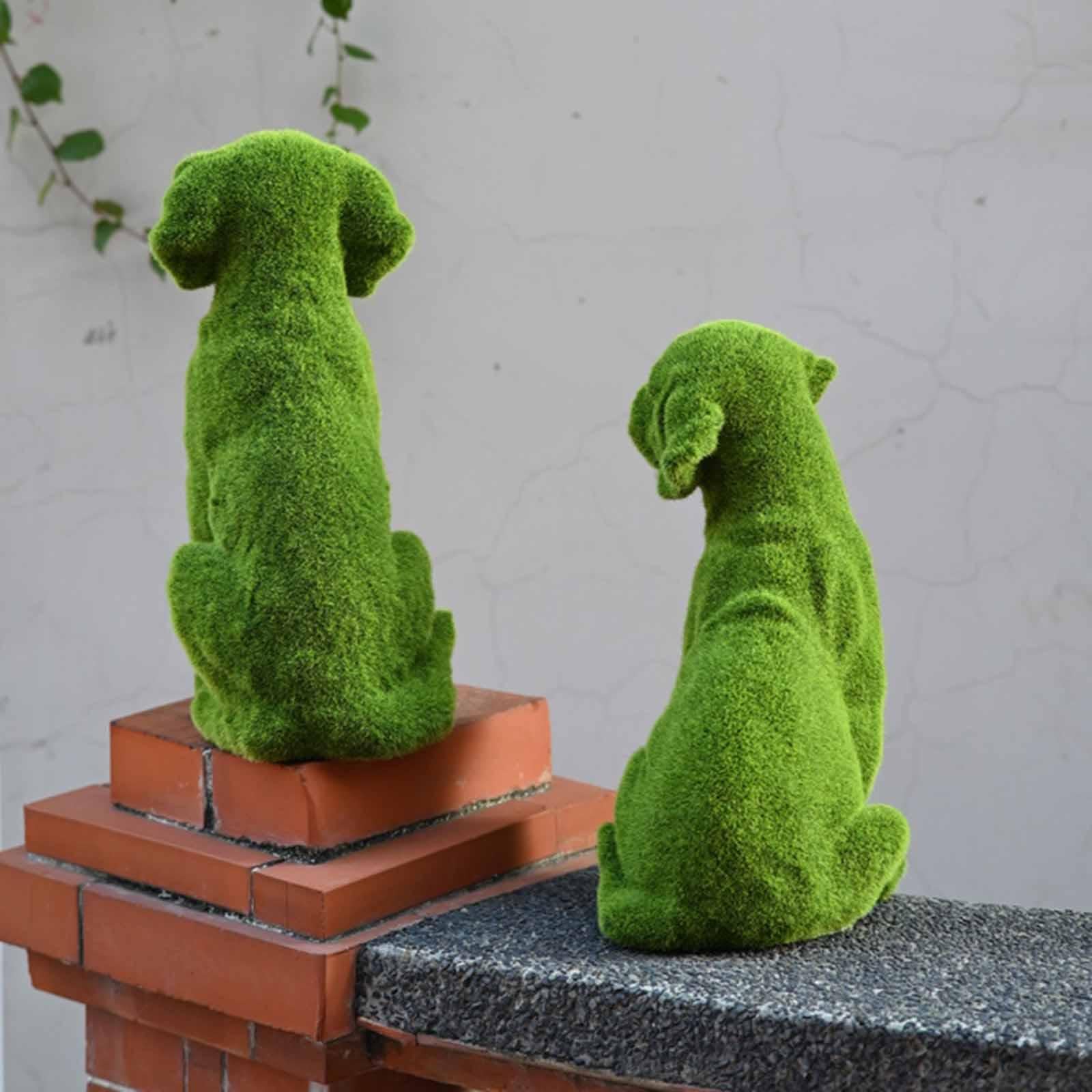 Statua Cane Decorativa Cane Adorabile Flocked Scultura Resina Ornamento Animale Artigianale Collezione Decorativa Idrorepellente Adatta a Regalo Casa, 18 Cm X 23 Cm X 35 Cm
