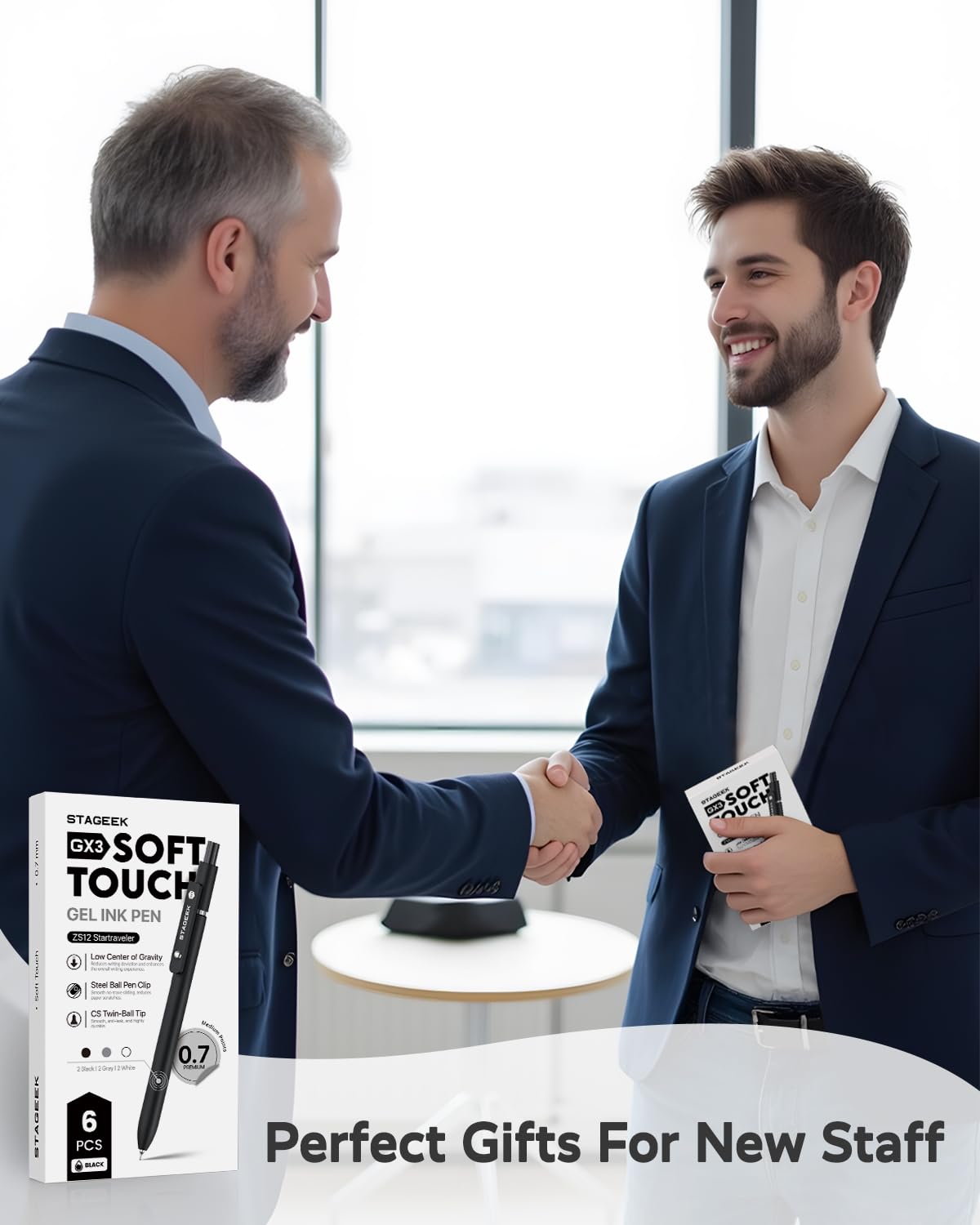 Black Gel Pens 6Pcs Fine Point Smooth Writing Pens with 3 Extra Refills Black Ink Pens for Journaling — view 7