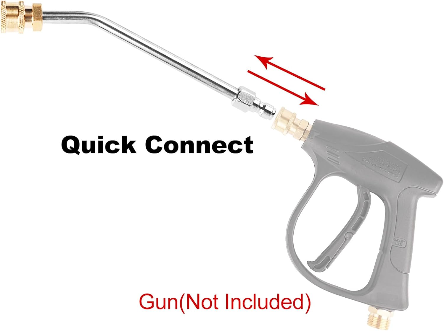 Pressure Washer Gutter Cleaner Attachment, 30 Degree Washer Gutter Rod, 7 Inch Curved Extension Wand, 1/4 Inch Quick Connect, 5000 PSI