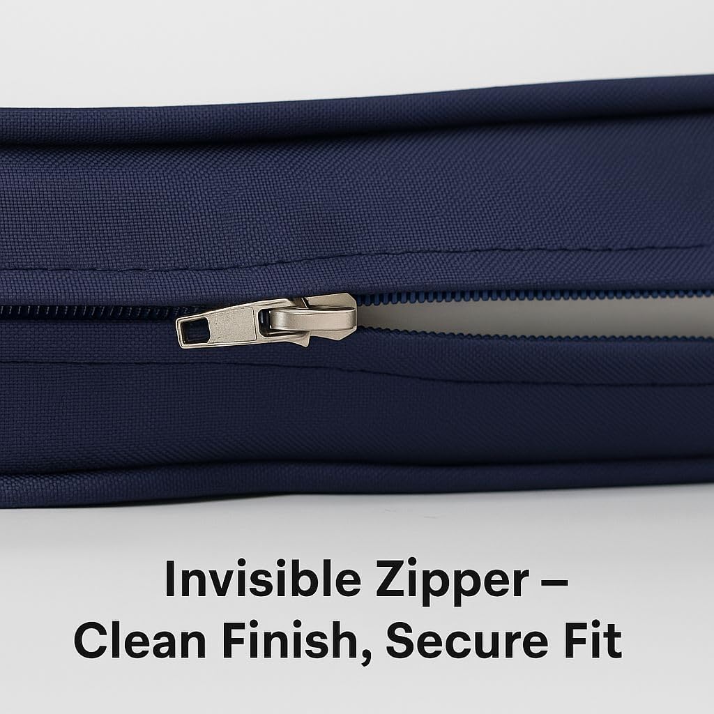 Replacement Outdoor Daybed Cushion Cover 59" x 23.5" inches, Waterproof & Durable Fabric, Protective Slipcover for Patio, Yard, Poolside Furniture (Navy Blue)