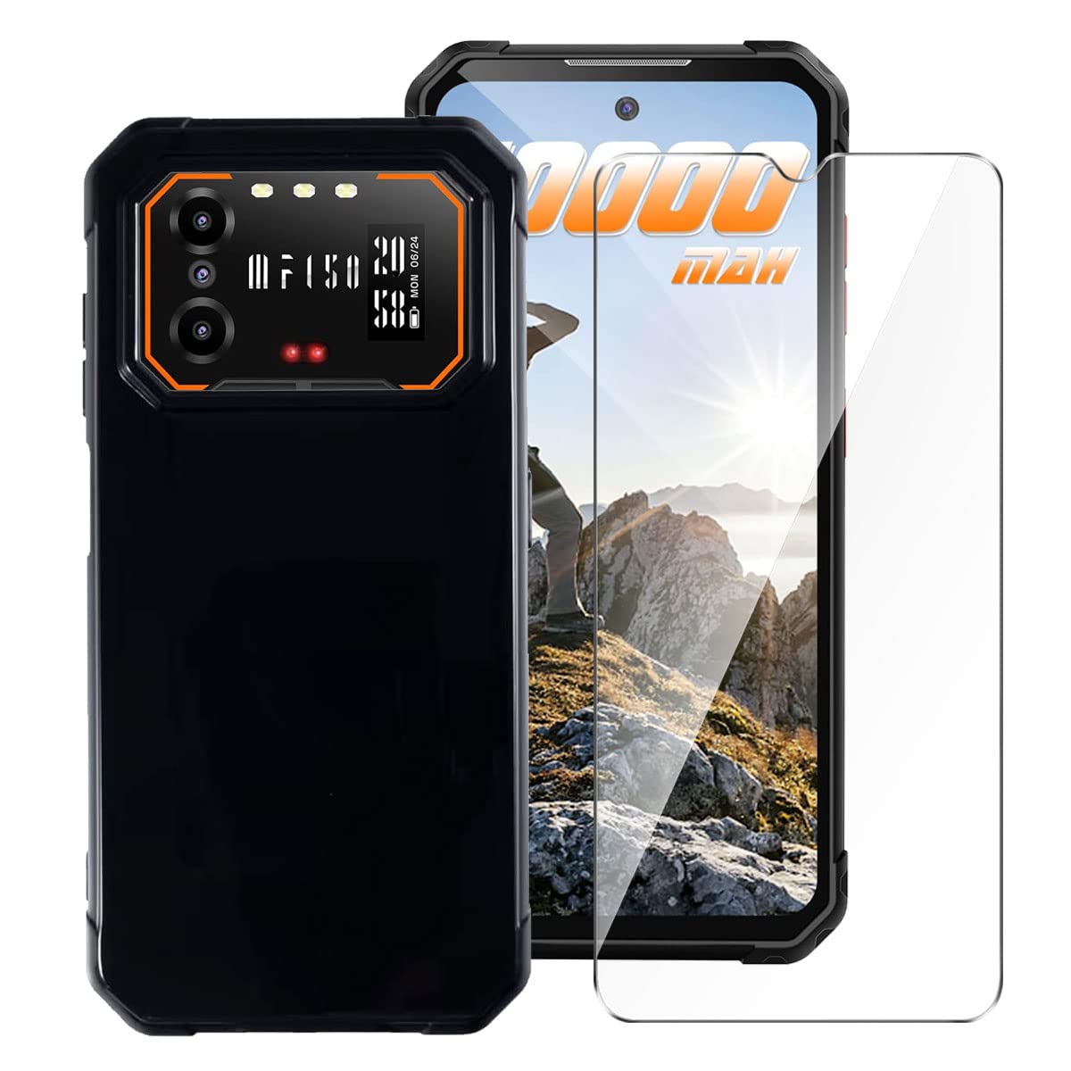 Case for IIIF150 B1 Pro + Tempered Film Glass Screen Protector - Black Silicone Soft TPU Cover Shell for IIIF150 B1 Pro (6.5")