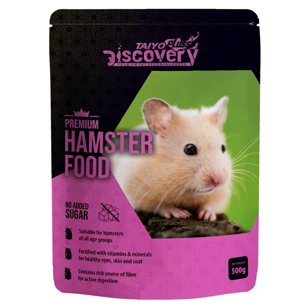 taiyo pluss discovery premium hamster food - 500 g pouch | daily nutrition for hamsters