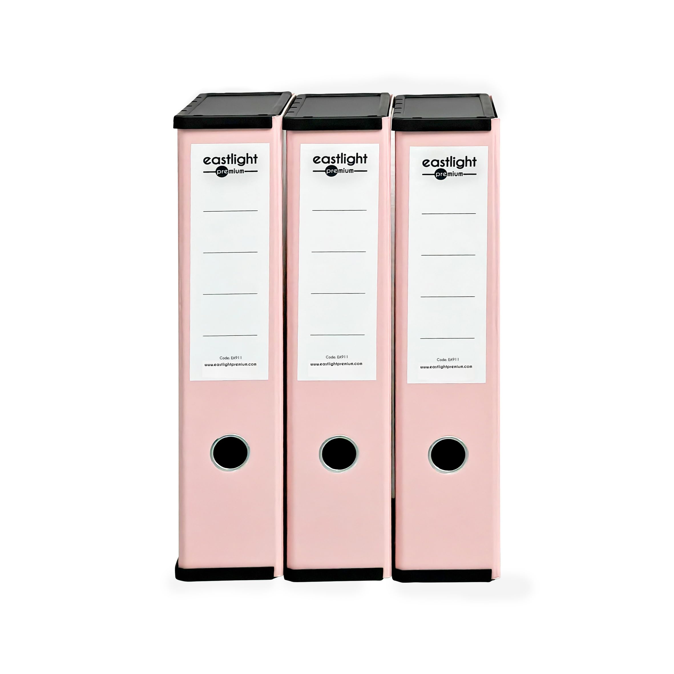 Box File Laminated Foolscap, Lockspring, Ring Pull & Catch, 75mm Spine, Assorted Box of 3, Pastel Pink โ image 1