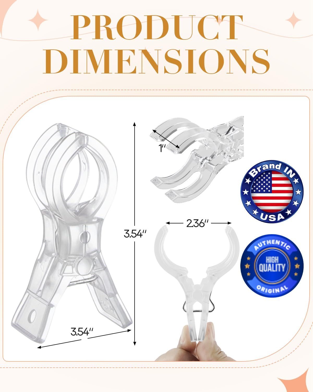 60 Pack Large Balloon Arch Clips, Transparent Backdrop Stand Clamps for Party Decor, Crafts, Woodworking & Photography