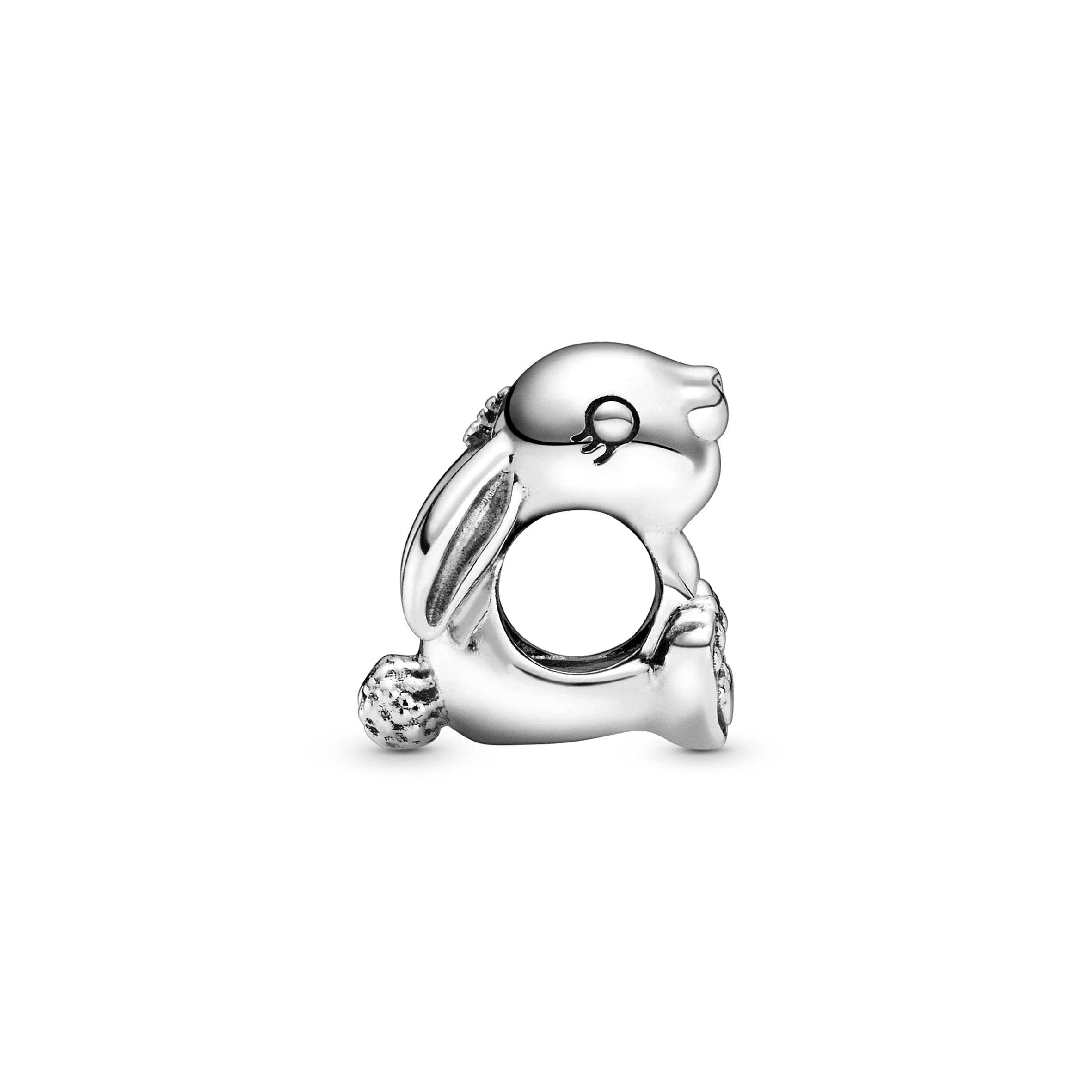 Pandora Kobiety Króliczek Nini Charms, Srebrny, 12.2 x 12 x 11.4 mm