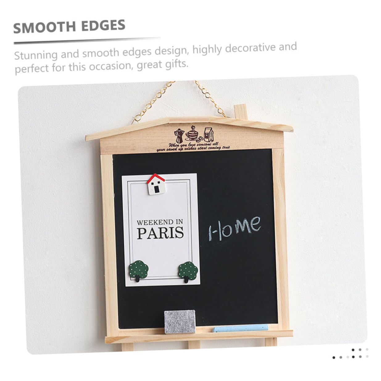 Zerodeko Magnetische Kleine Holztafel im Haus design Wiederverwendbare Kreidetafel mit Stabilem Standfuß Abwischbares Memoboard für Zuhause Büro Party und Dekoration