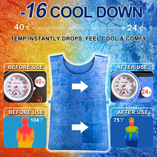 HUOFU Ice Cooling Vest for Men Women - Water Evaporative Cool Shirt for MS Patient Outdoor Sport Working Hot Summer Weather High Temperature Protective Clothes2