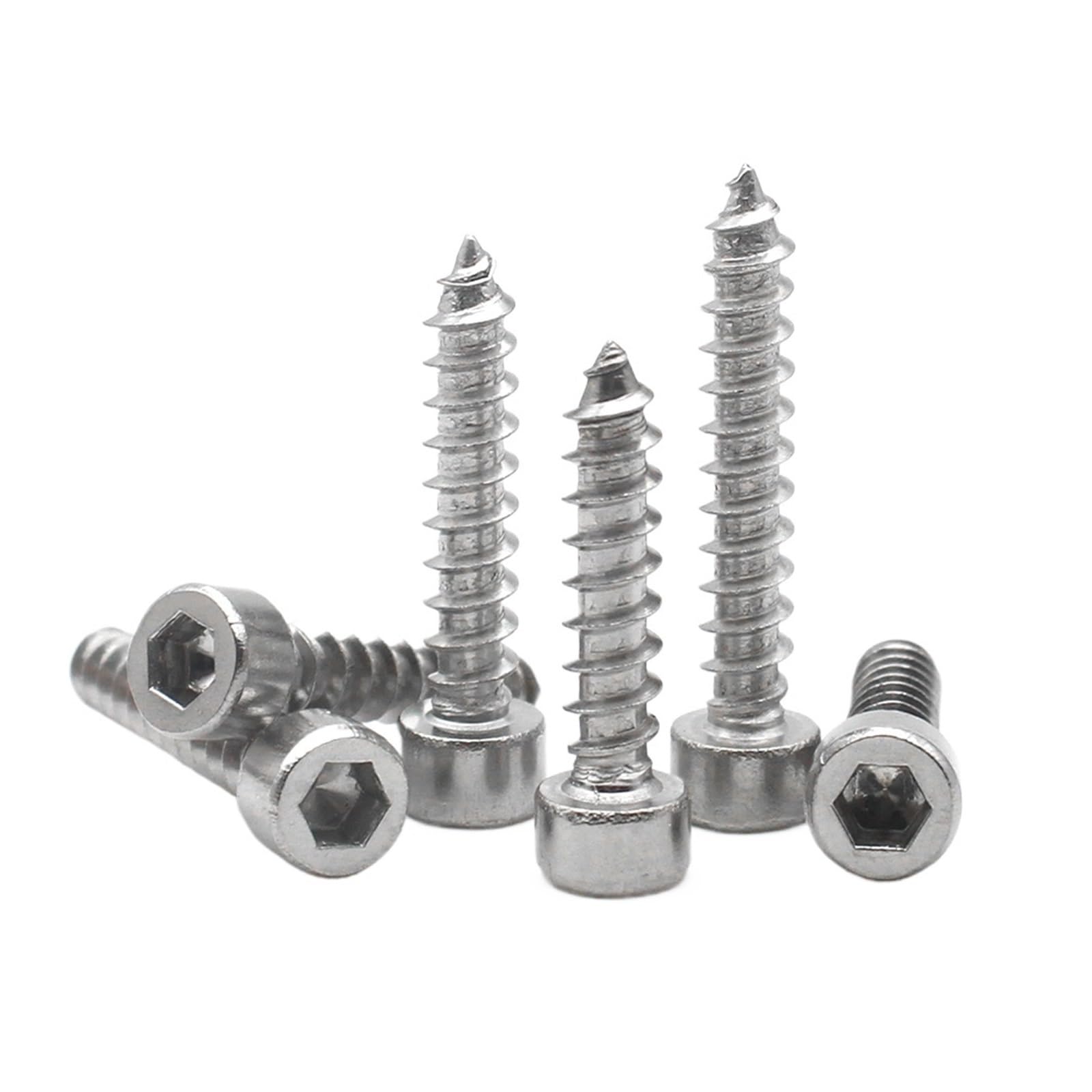 BTYQKZVPM Pan Head Self Tapping Screws, Self Tapping Screws 304 Stainless Steel Hex Socket Cap Head(5MM,M2 (200PC))