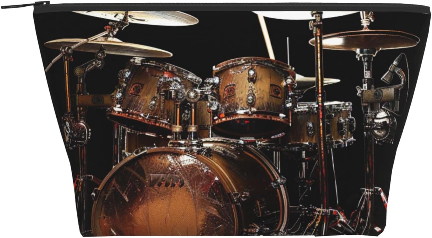 Cool Drum Set Printed Travel Makeup Bag